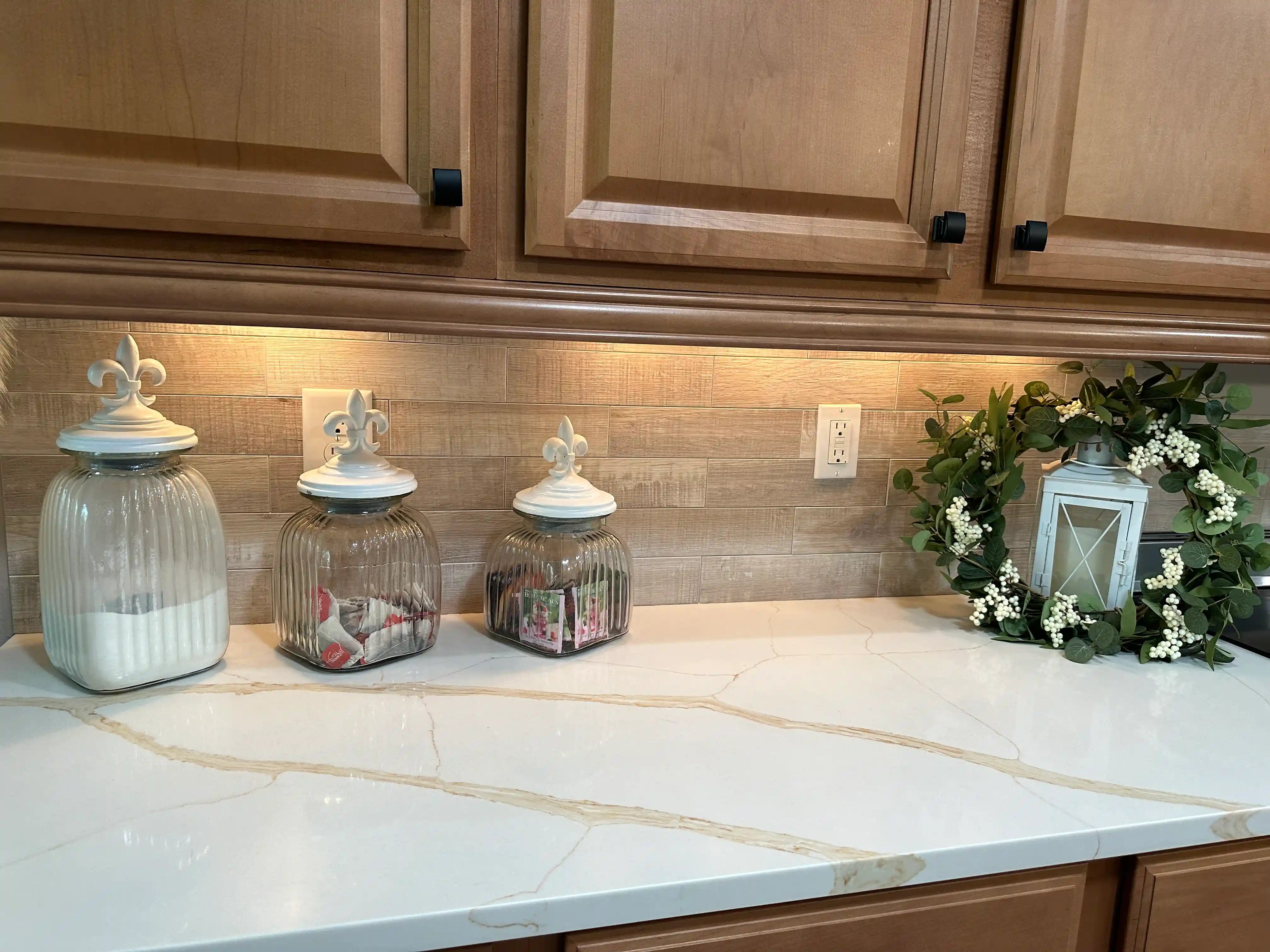 Customer Showcase: Rustic Modern Harmony: A Kitchen Transformation with Wood Look Tiles