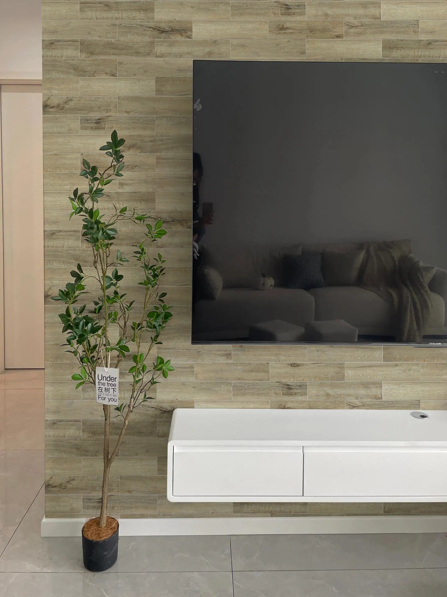 COLAMO Oak Weathered Wood Look Tiles Waterproof Thick Rigid Peel and Stick Backsplashes