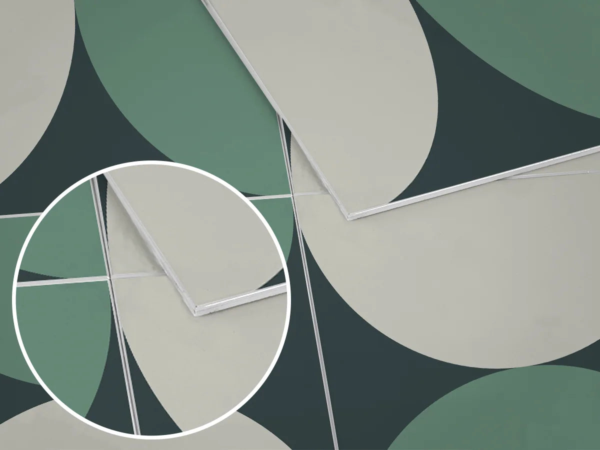 COLAMO Mid-Century Modern Green Geometric Peel and Stick Backsplash - Matte Retro Art Deco Tile