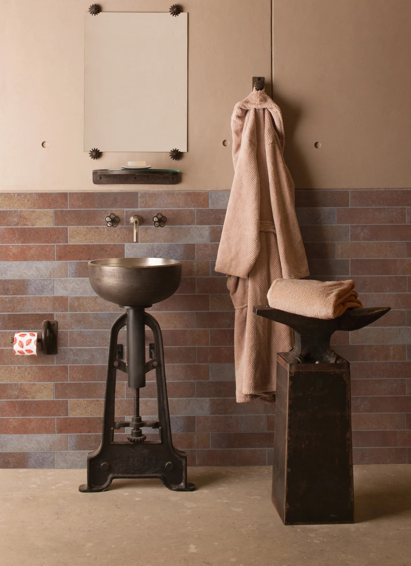 COLAMO Elongated Subway Tiles Peel & Stick Backsplash, Terracotta, Rusty Brown