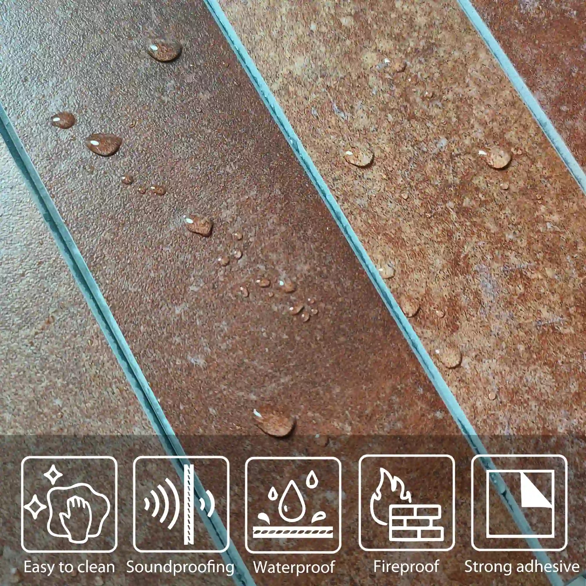 COLAMO Elongated Subway Tiles Peel & Stick Backsplash, Terracotta, Rusty Brown