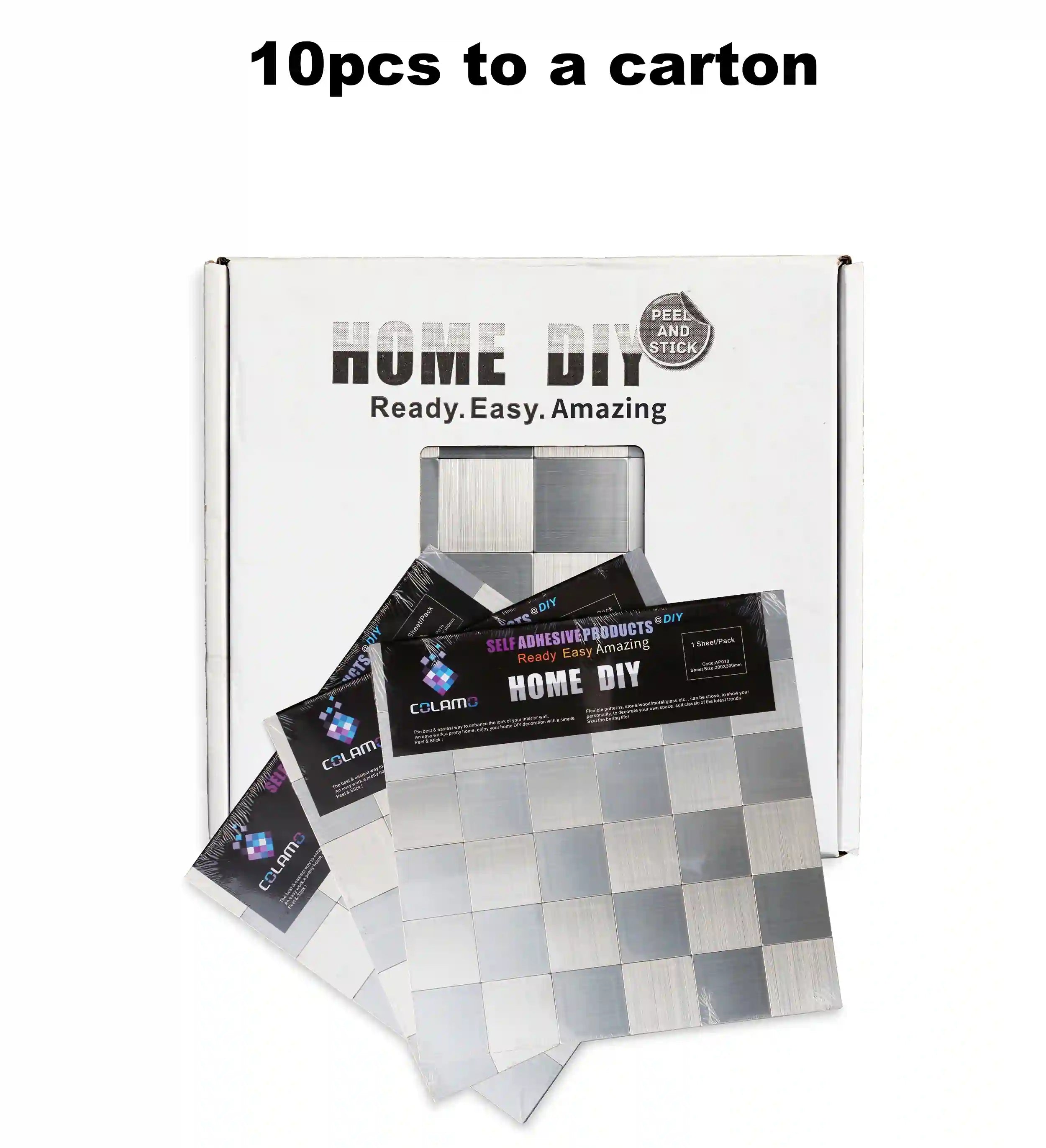 Peel and Stick Square Stainless Steel Tiles Backsplash 12" x 12"