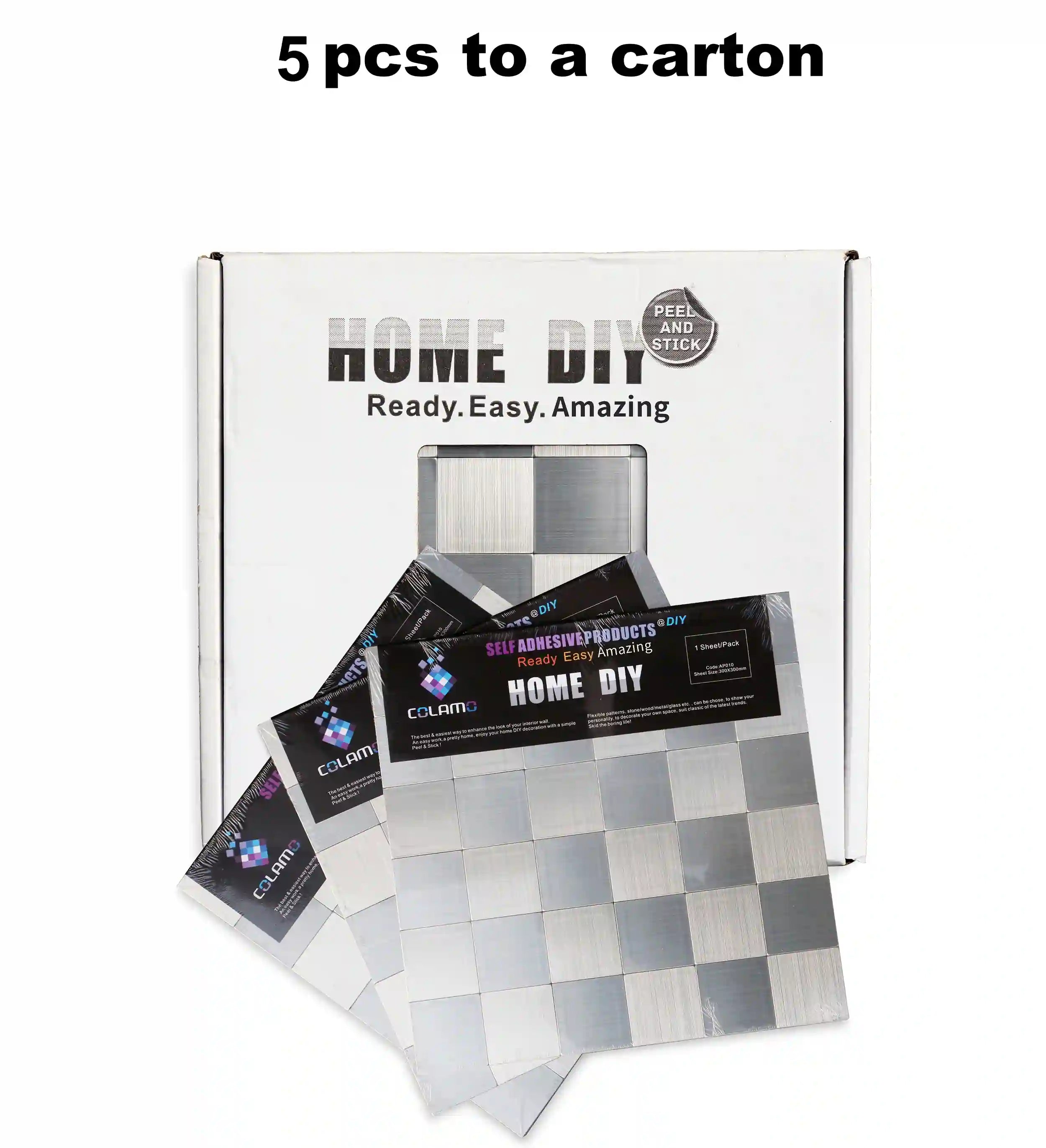 Peel and Stick Square Stainless Steel Tiles Backsplash 12" x 12"