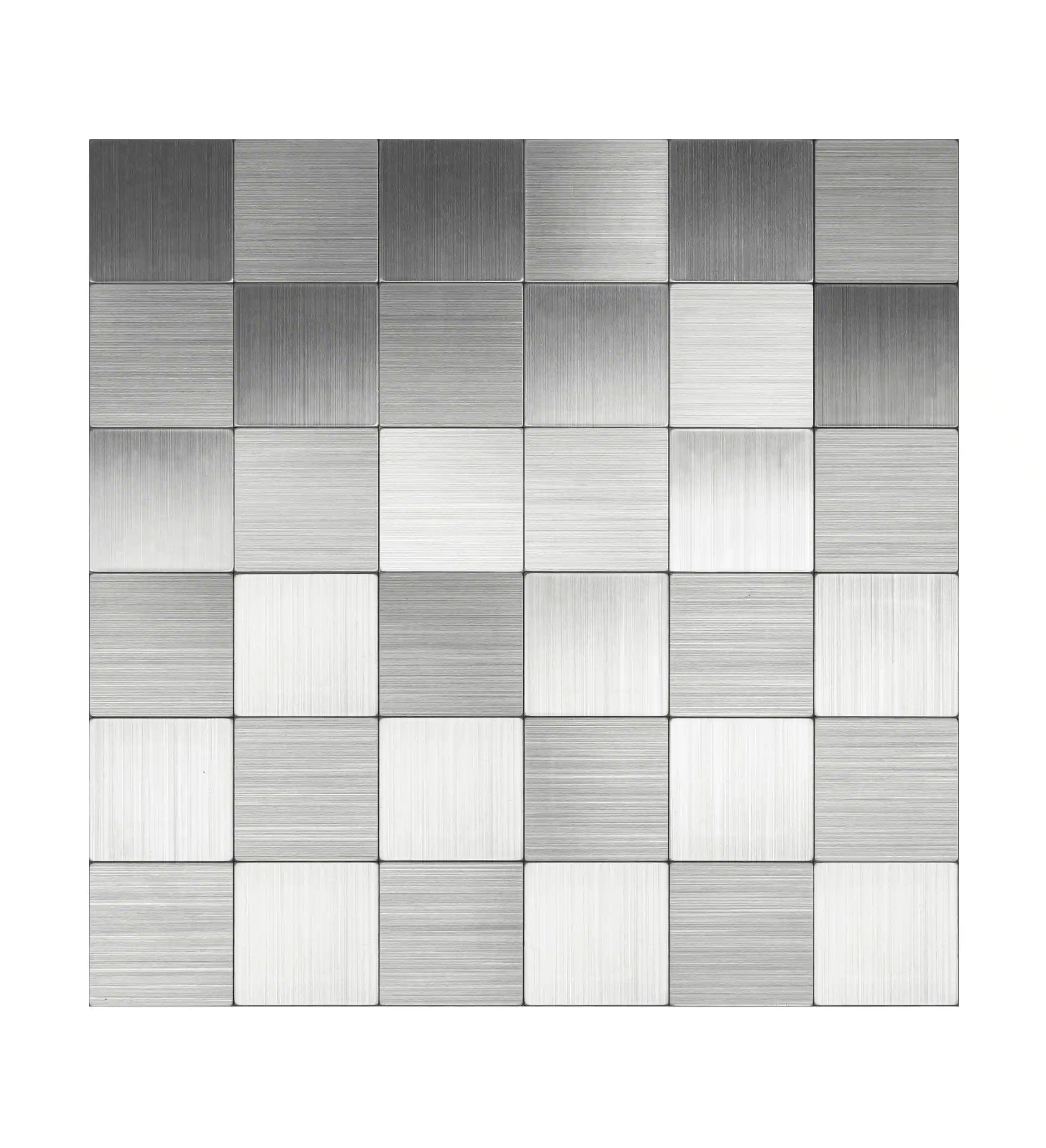 Peel and Stick Square Stainless Steel Tiles Backsplash 12" x 12"