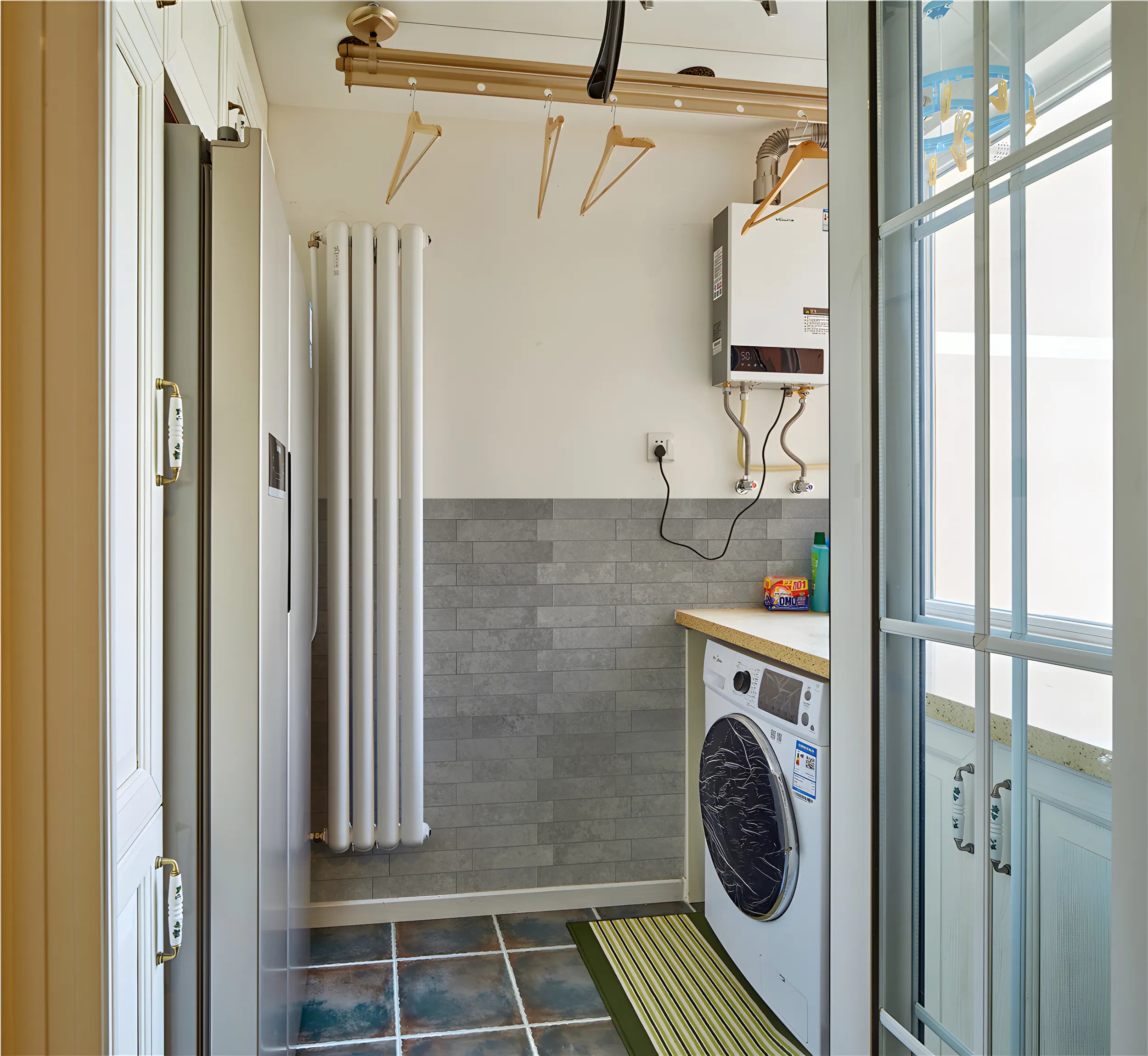 COLAMO - Protector contra salpicaduras alargado para azulejos tipo metro, color gris claro