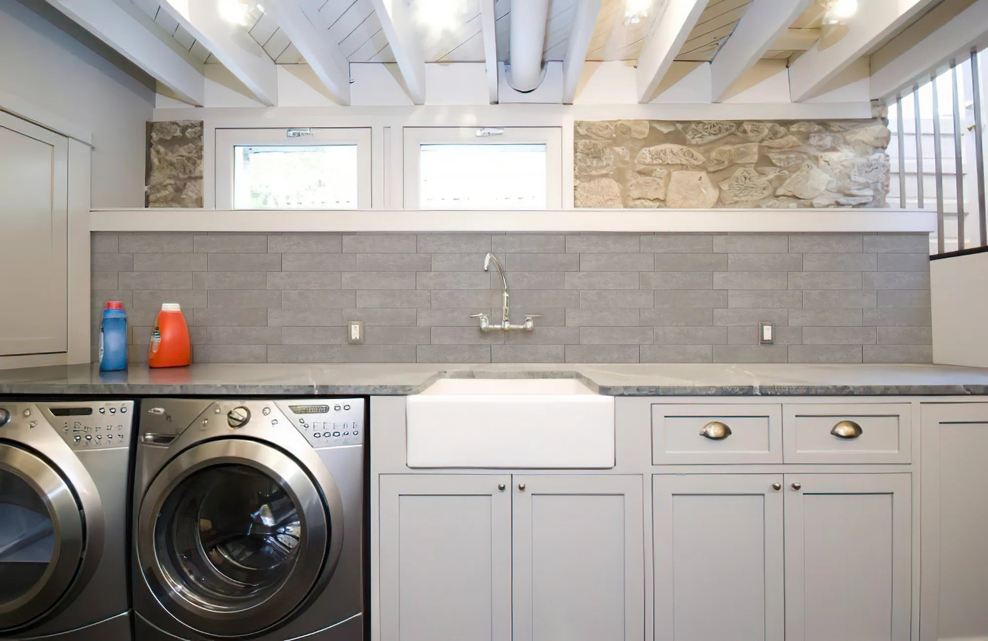 COLAMO Elongated Subway Tiles Peel & Stick Backsplash, Stone Gray