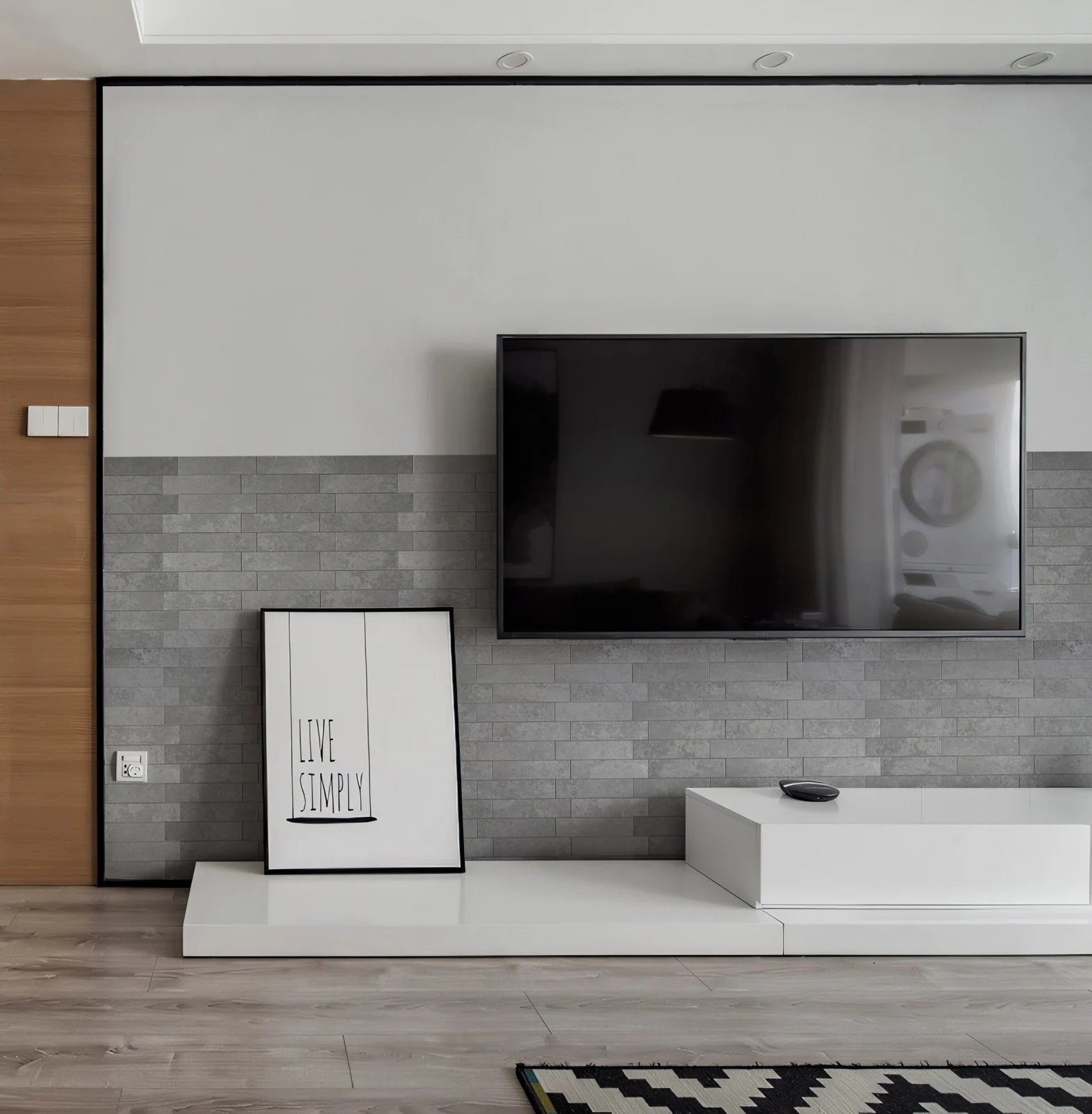 Crédence autocollante en carreaux de métro allongés COLAMO, gris clair