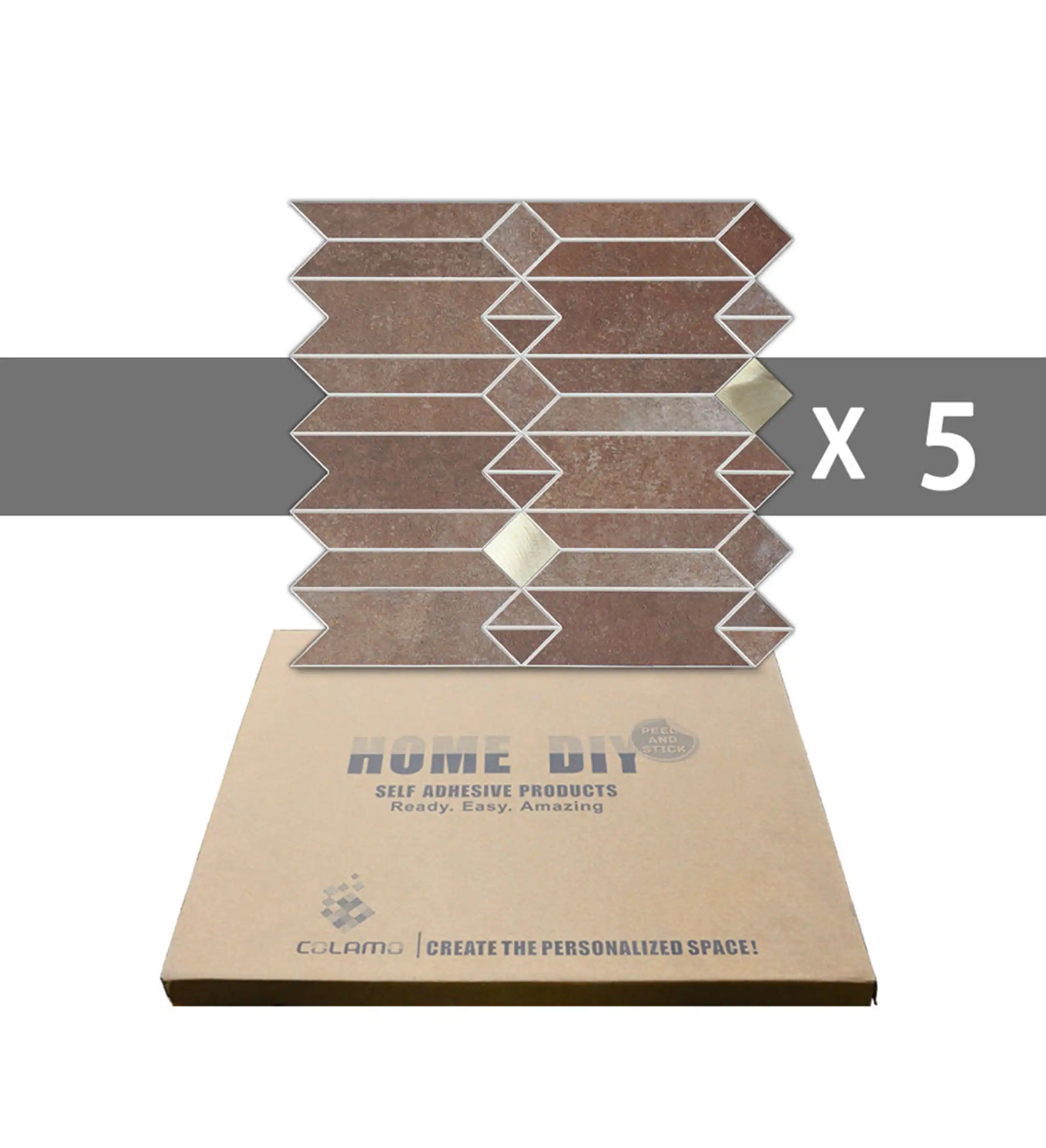 Panneaux muraux, dosserets et carreaux à coller, motif géométrique simple, bronze Vénus