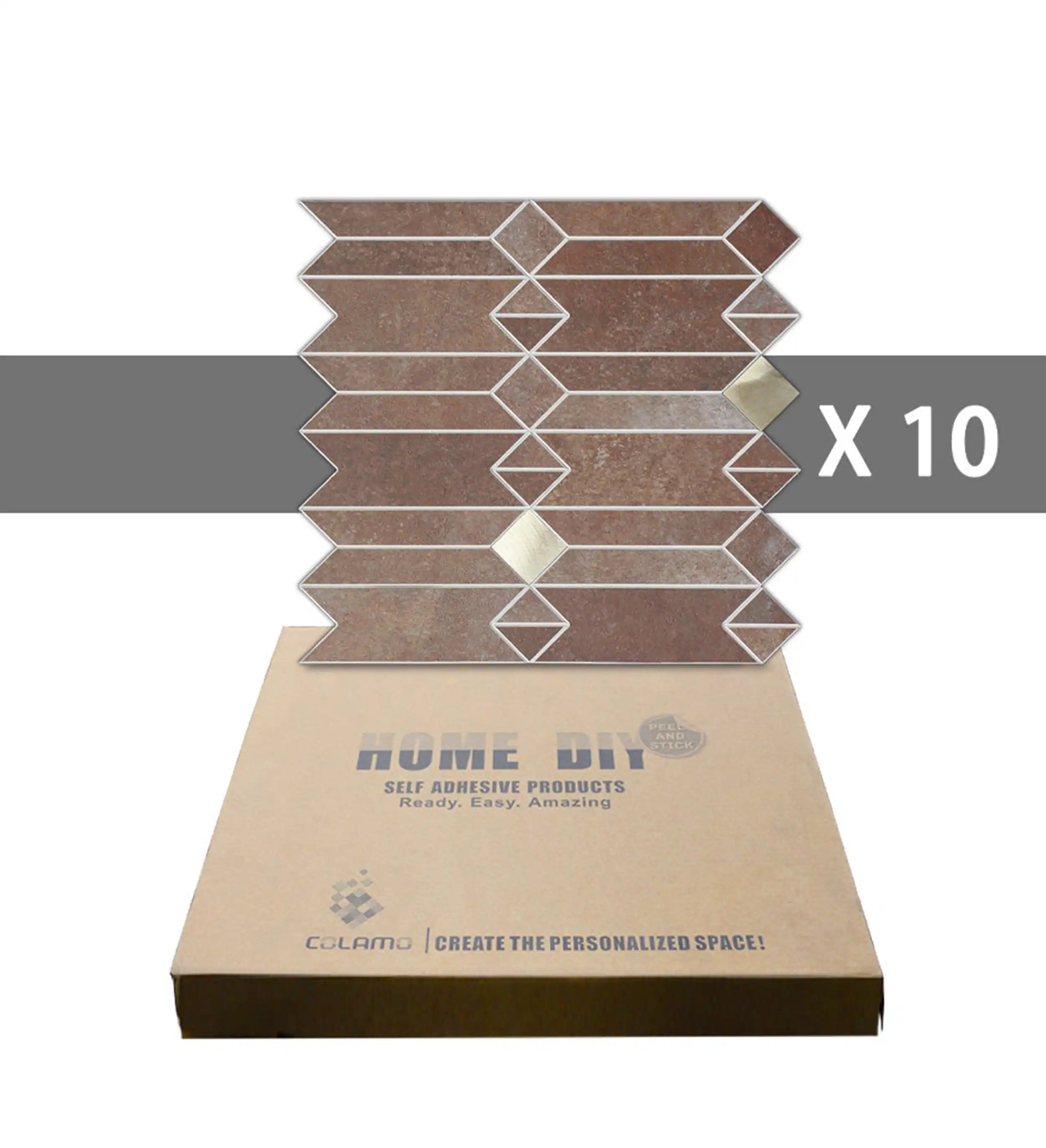 Panneaux muraux, dosserets et carreaux à coller, motif géométrique simple, bronze Vénus