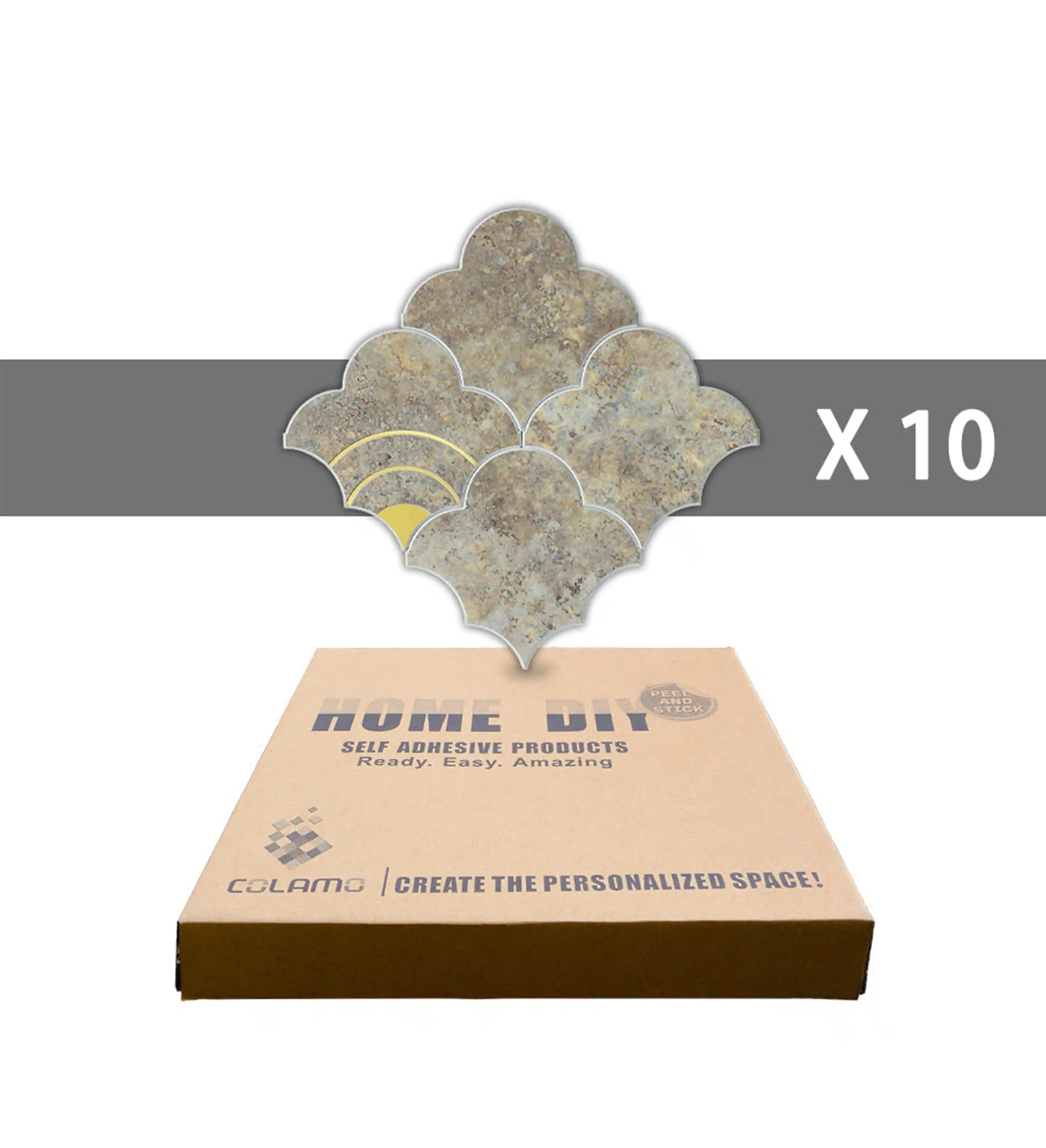 Cloud Yarn Mosaic Peel and Stick Tiles Backsplash, Sunrise Gold