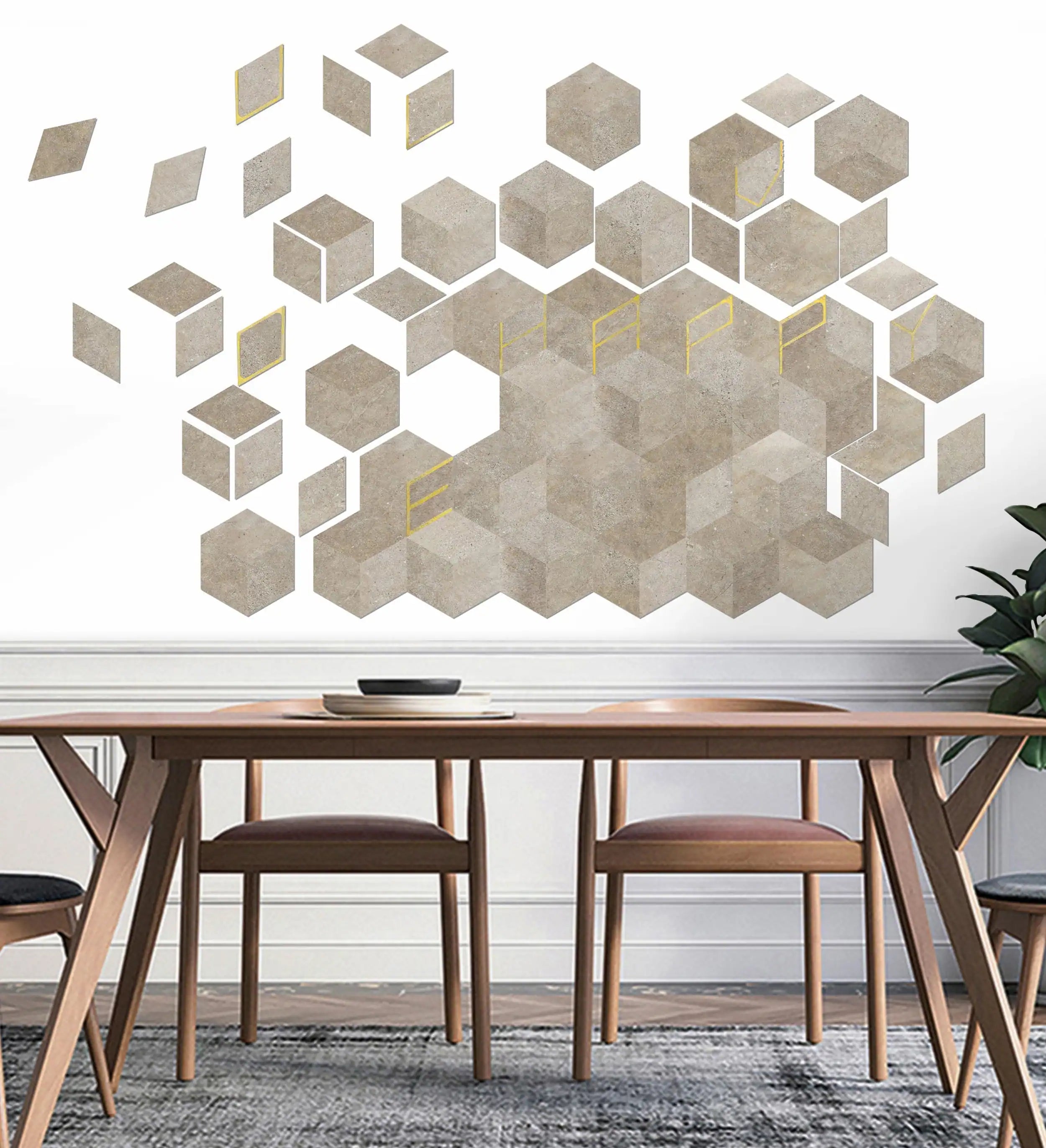 Carrelage autocollant pour dosseret, motif alphabet, 26 lettres, gris Saturne