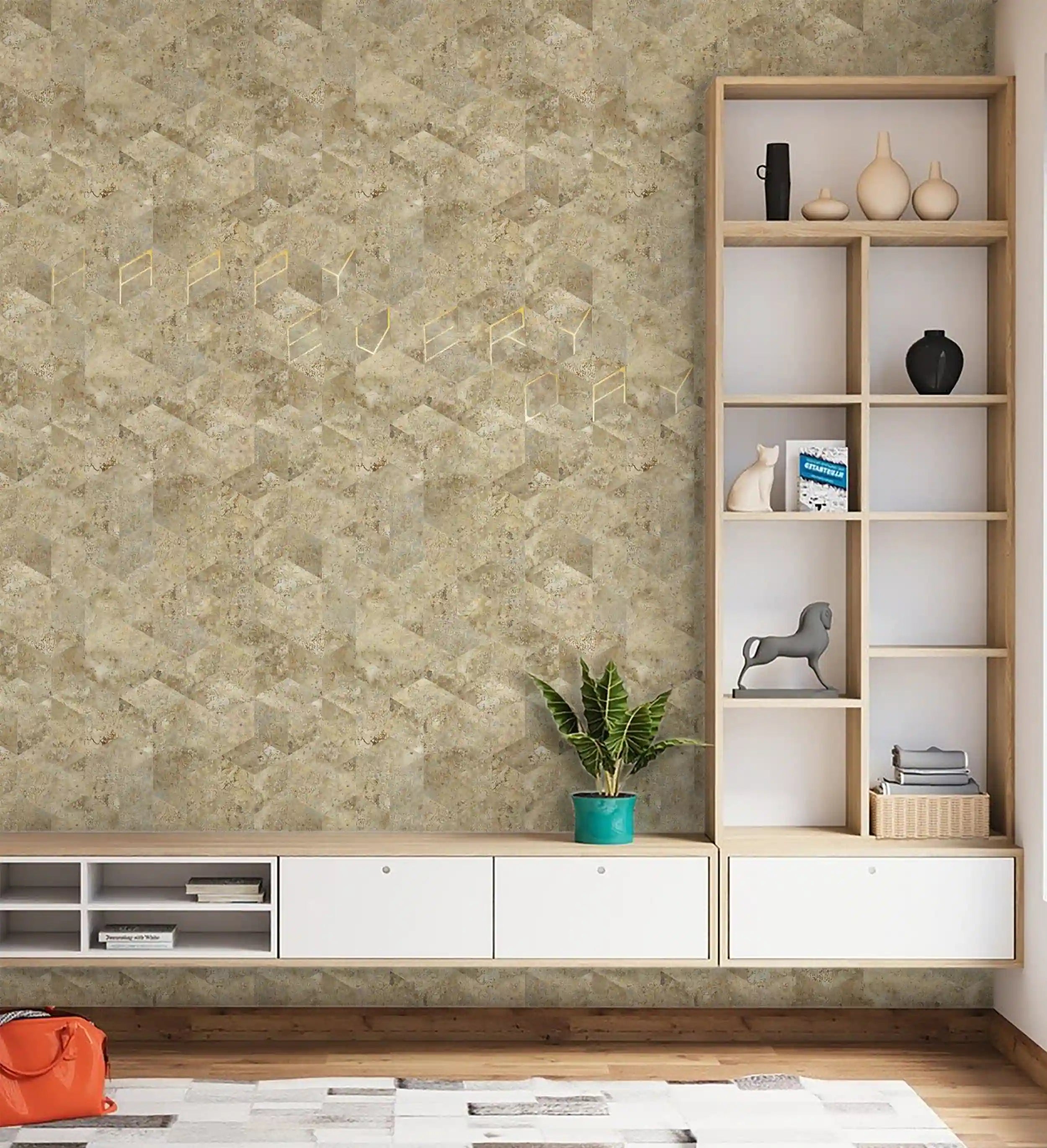 Alphabet Tale 26 Letters in Sunrise Gold DIY Peel and Stick Backsplash Tile