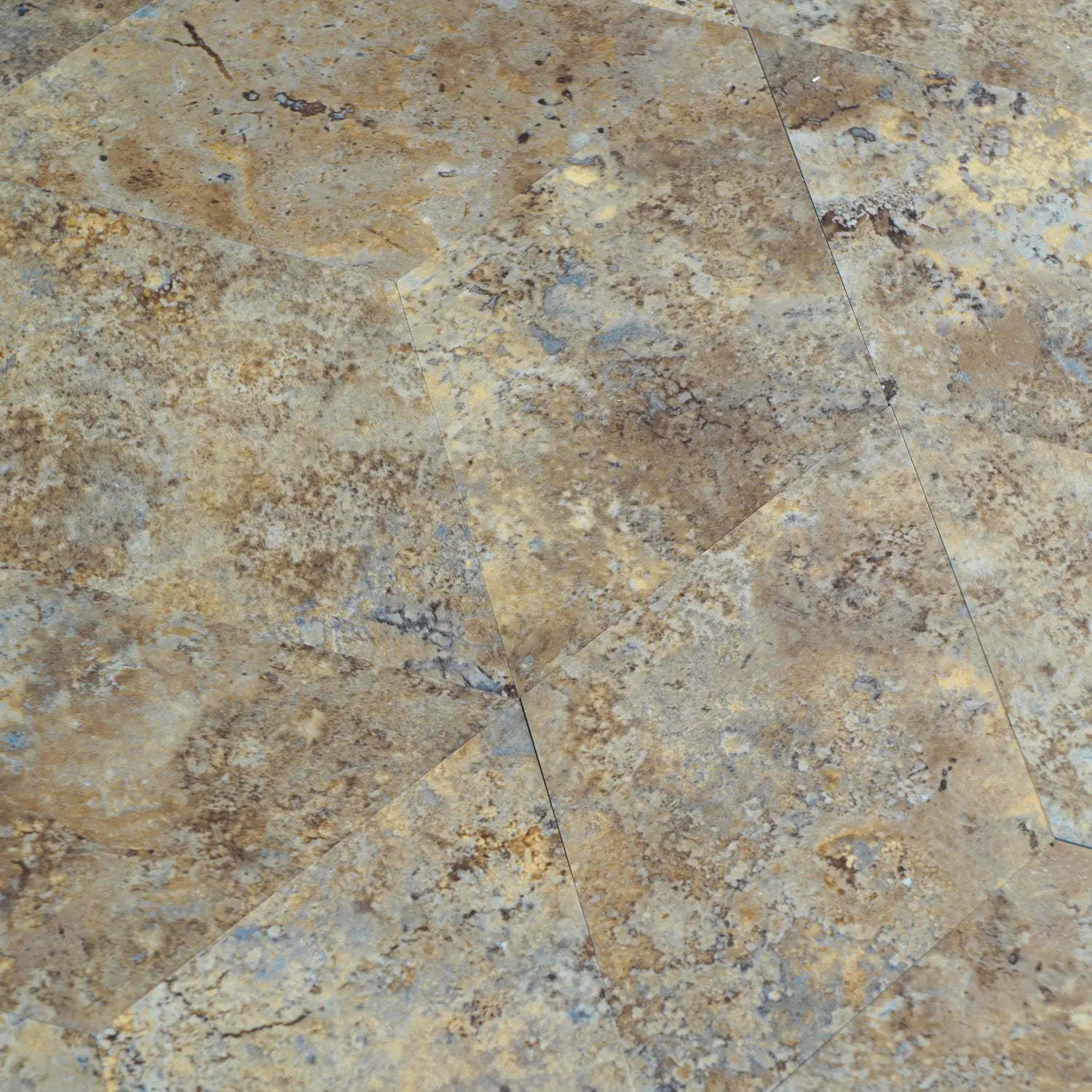 COLAMO Gold Travertine Diamond Tile Peel and Stick Backsplash & Accent Wall Tile