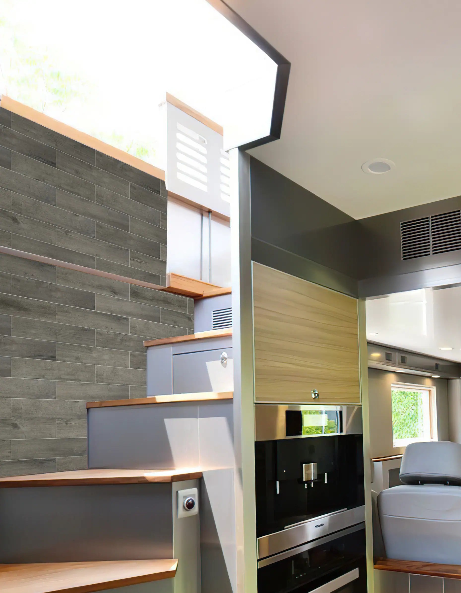 COLAMO Weathered Gray Oak Athens Wood Look Tiles Waterproof Thick Rigid Peel and Stick Backsplashes