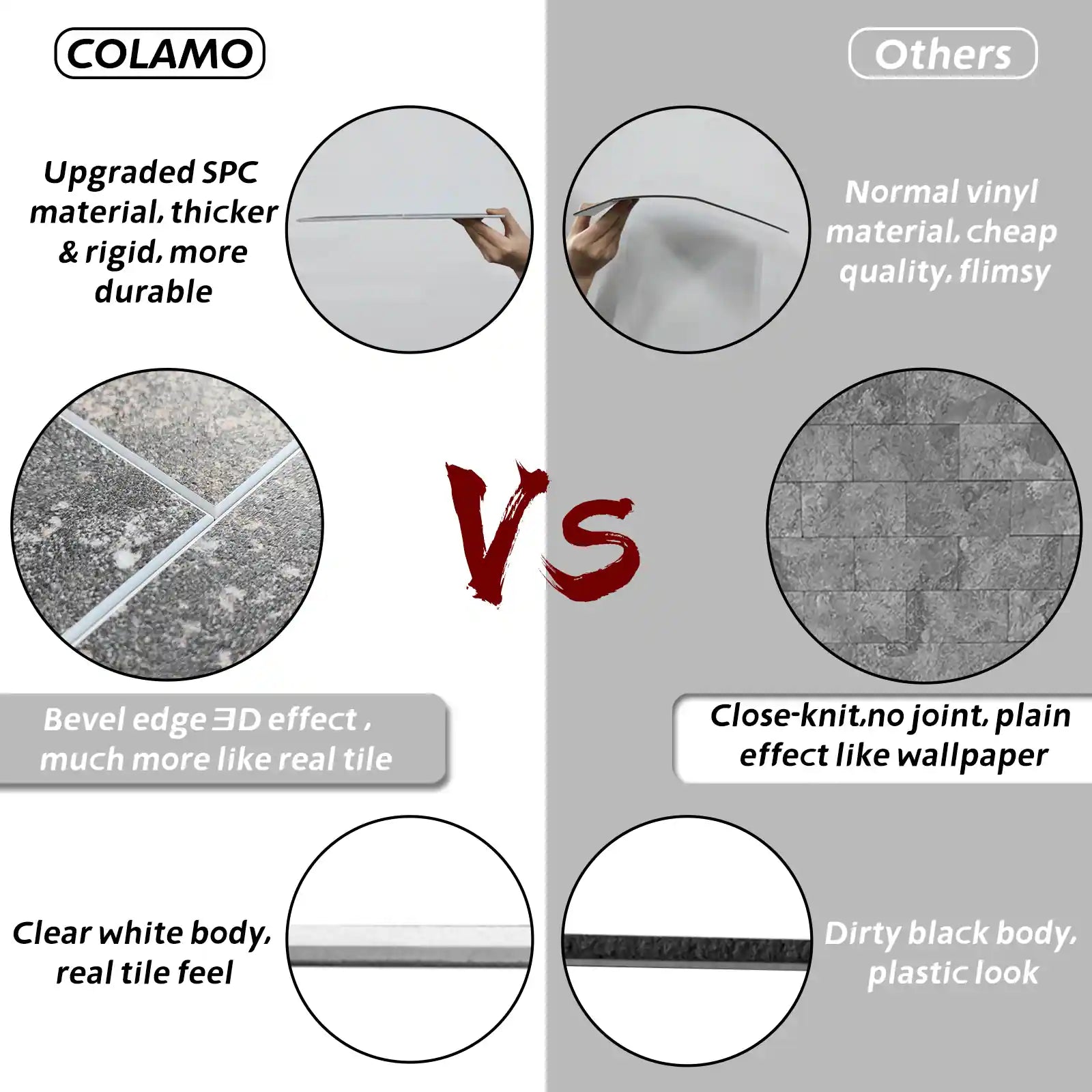 COLAMO Galaxy Black Peel and Stick Subway Tiles Backsplash Tiles