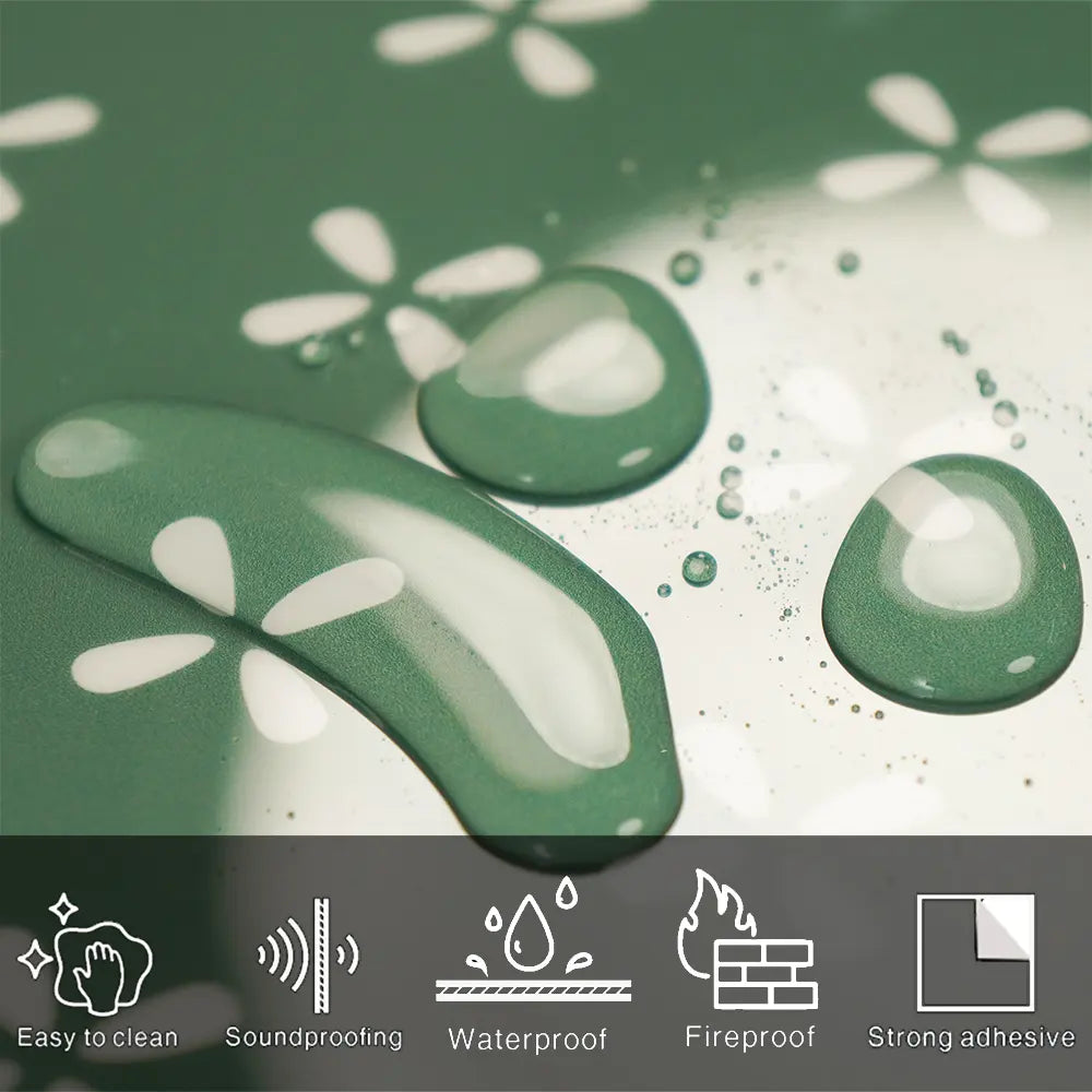 Crédence autocollante à motif de pois verts brillants COLAMO