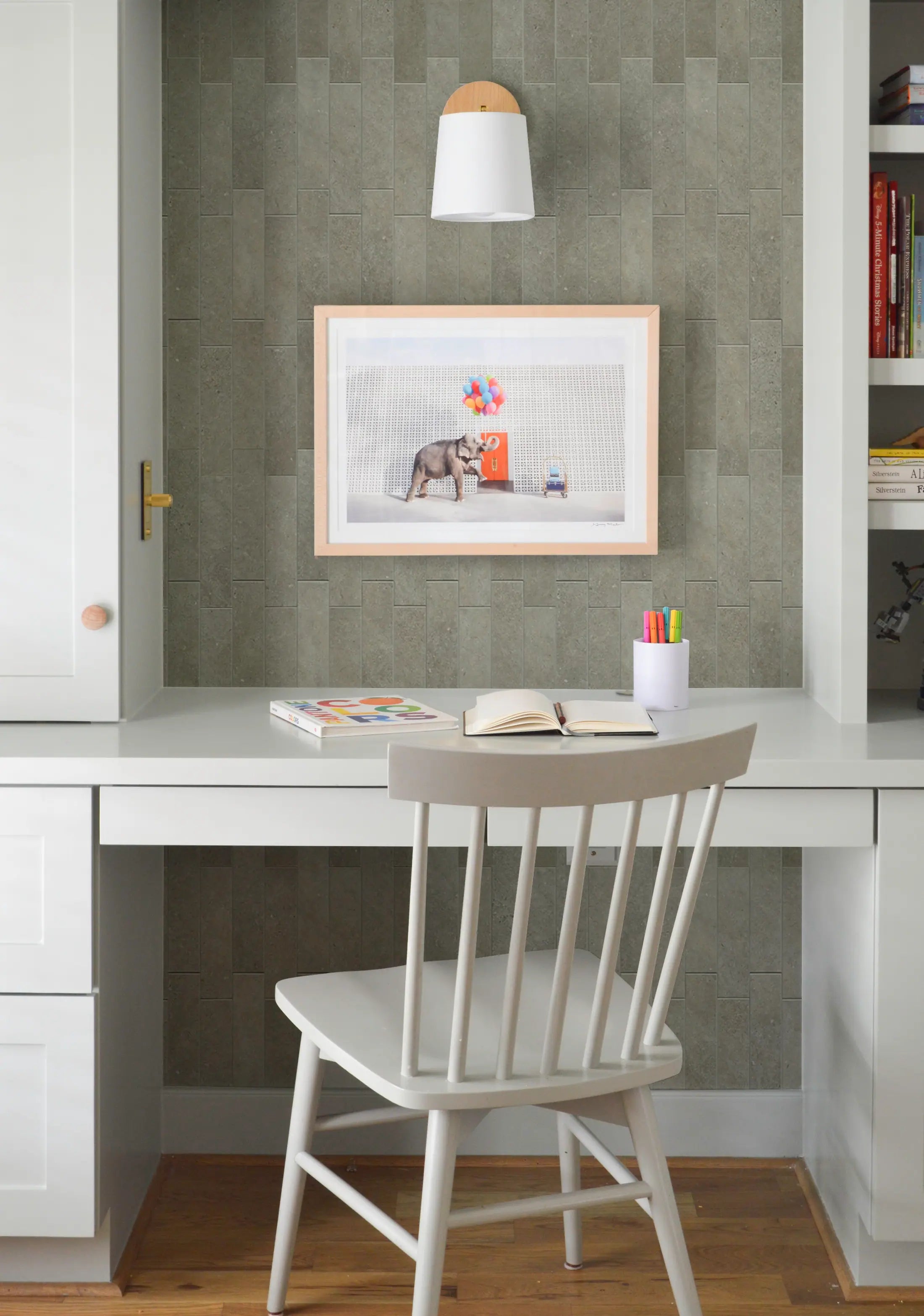 COLAMO Elongated Subway Tiles Peel & Stick Backsplash, Rock Gray