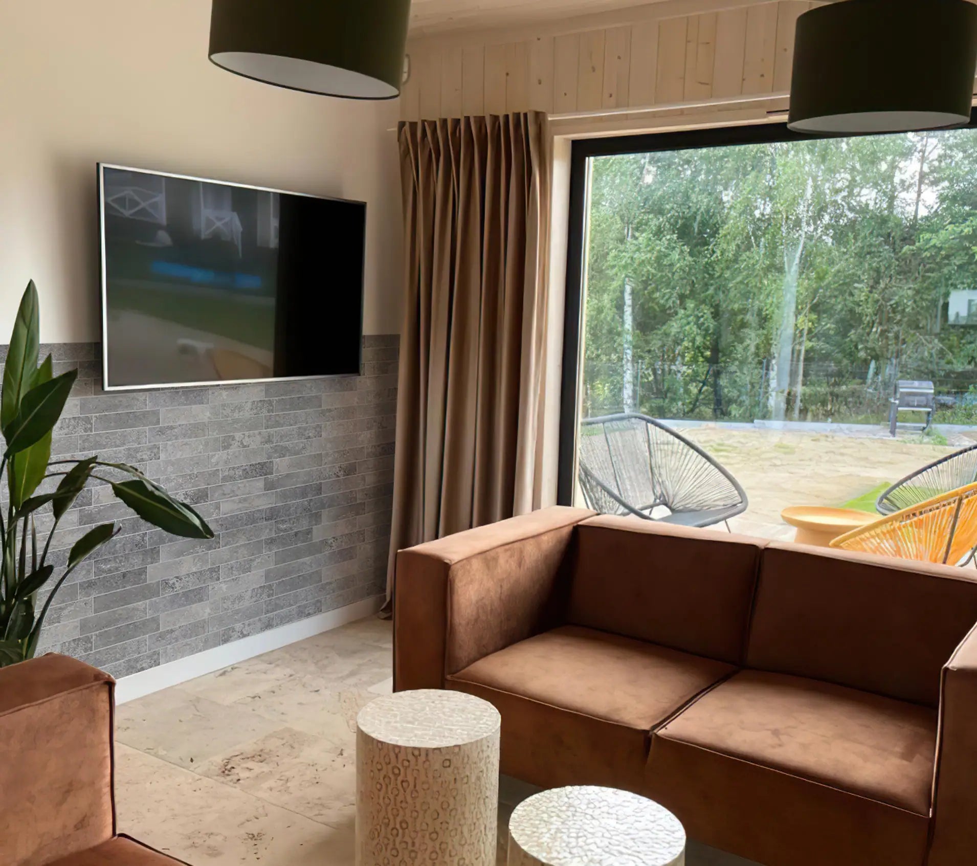 COLAMO Elongated Subway Tiles Peel & Stick Backsplash, Black Onyx