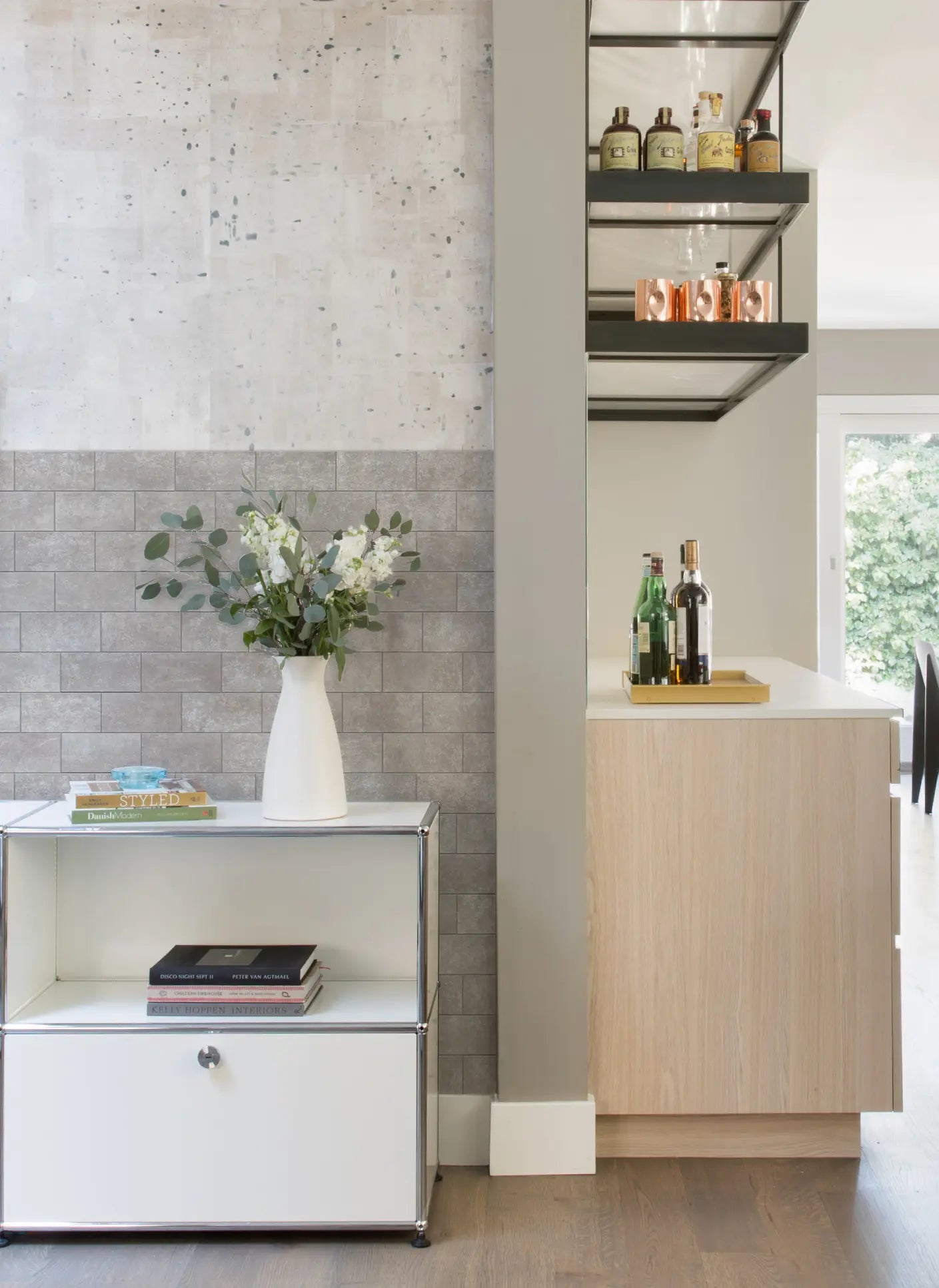 COLAMO Stone Gray Peel and Stick Subway Tiles Backsplash with Grout Look