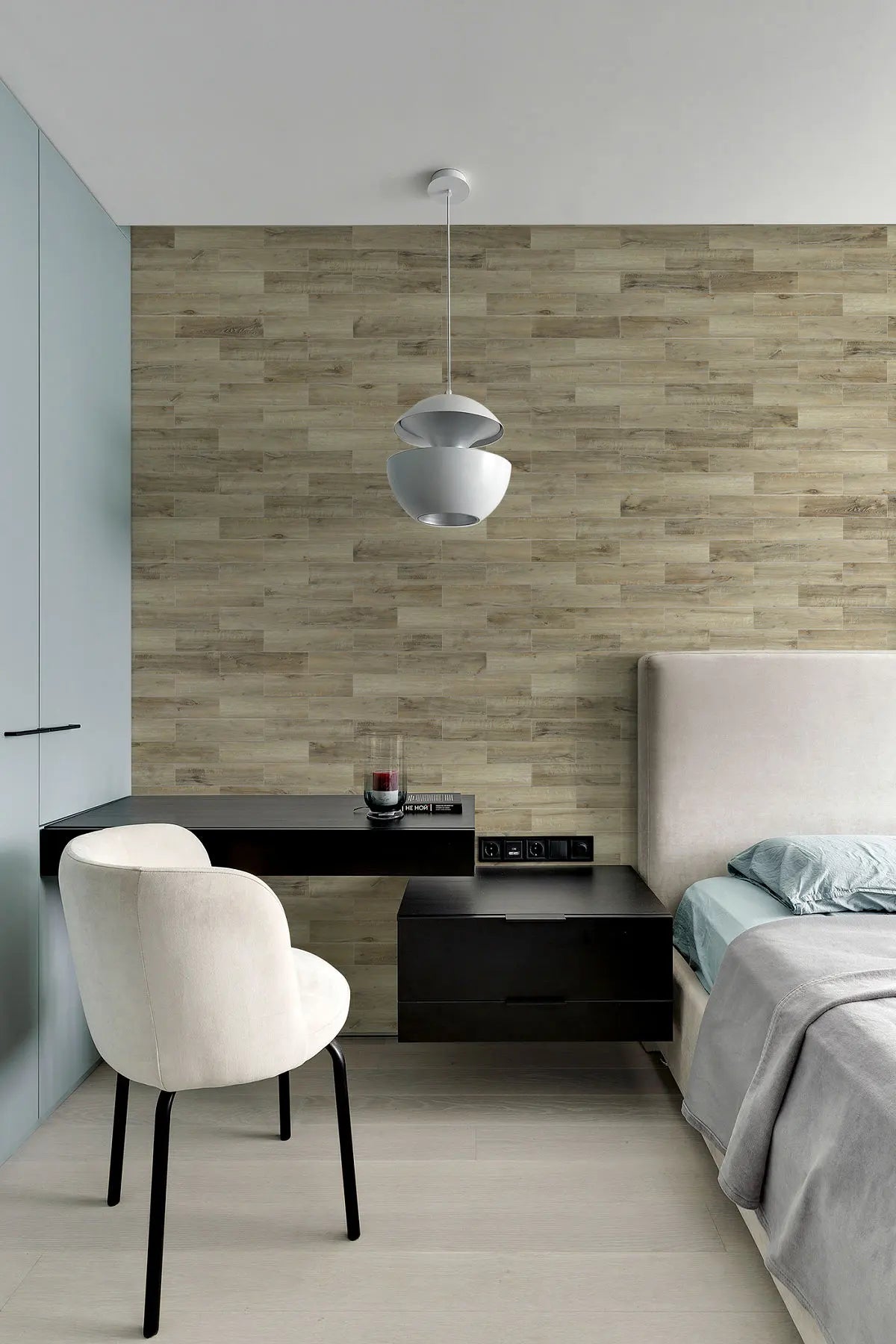 Carreaux COLAMO aspect bois vieilli chêne, crédences autocollantes, épaisses et rigides, imperméables