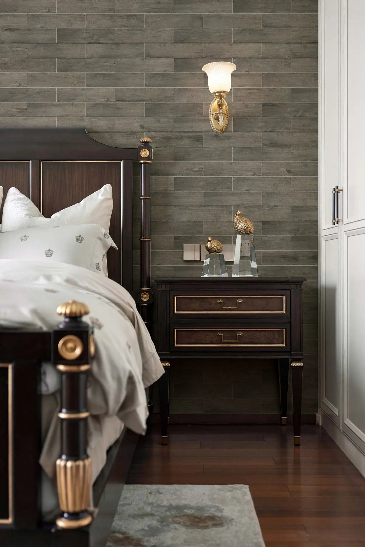 COLAMO Weathered Gray Oak Athens Wood Look Tiles Waterproof Thick Rigid Peel and Stick Backsplashes