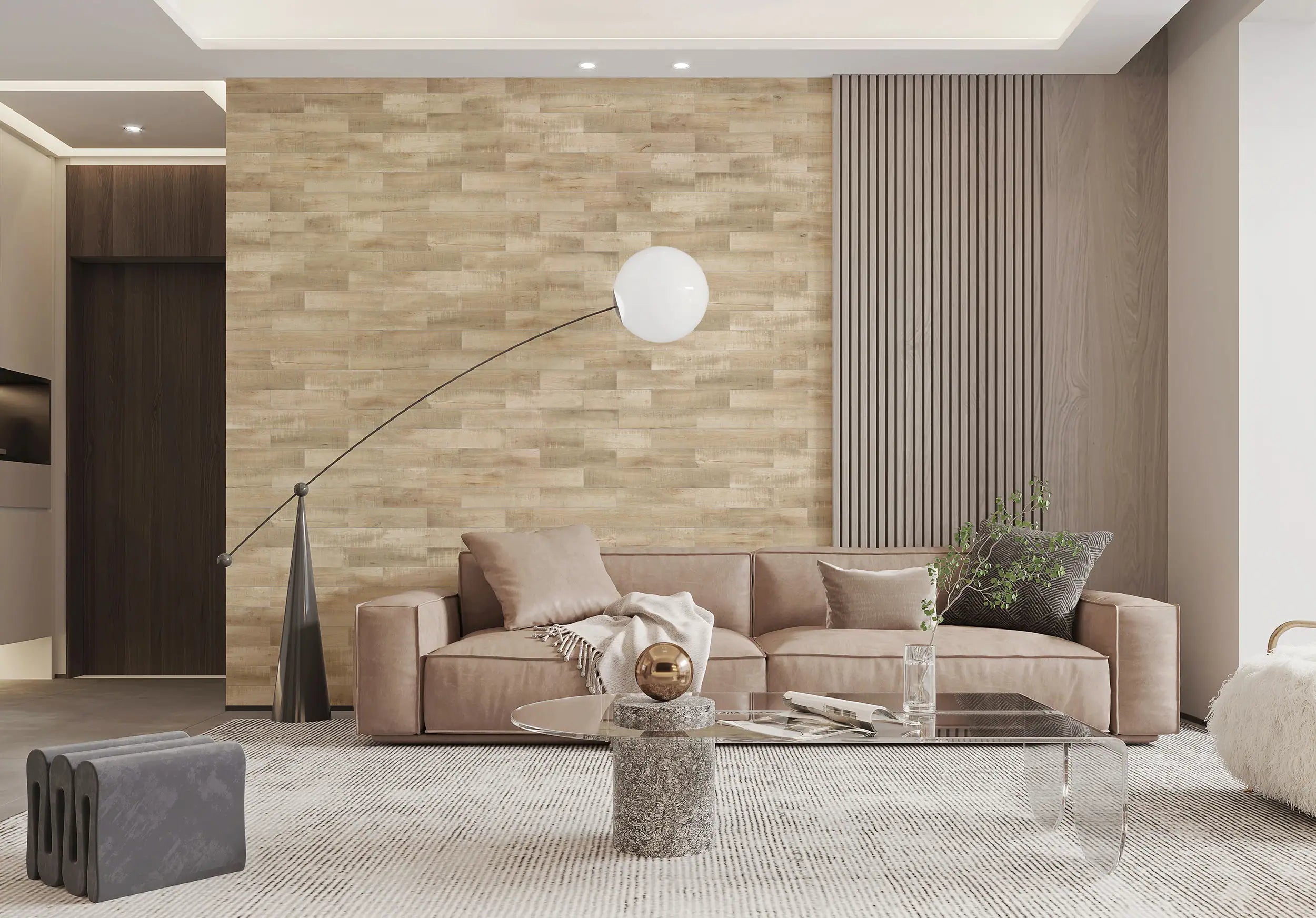 COLAMO Burlywood Weathered Wood Look Tiles Waterproof Reclaimed Barn Look Peel and Stick Backsplashes