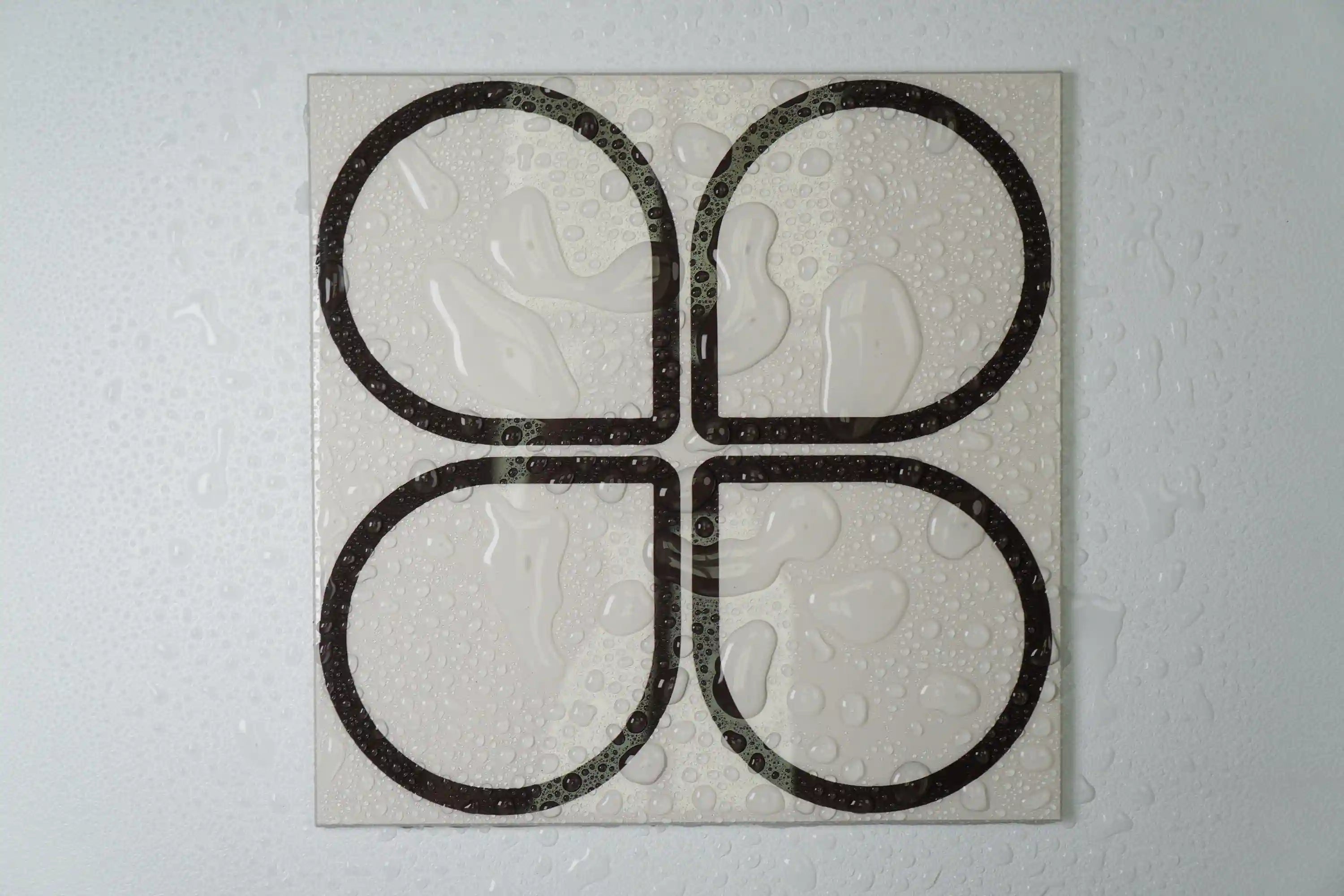 COLAMO Peel and Stick Rigid Thick Graphic Patterned Tile for Wall Self Adhesive White and Black Backsplash for Kitchen