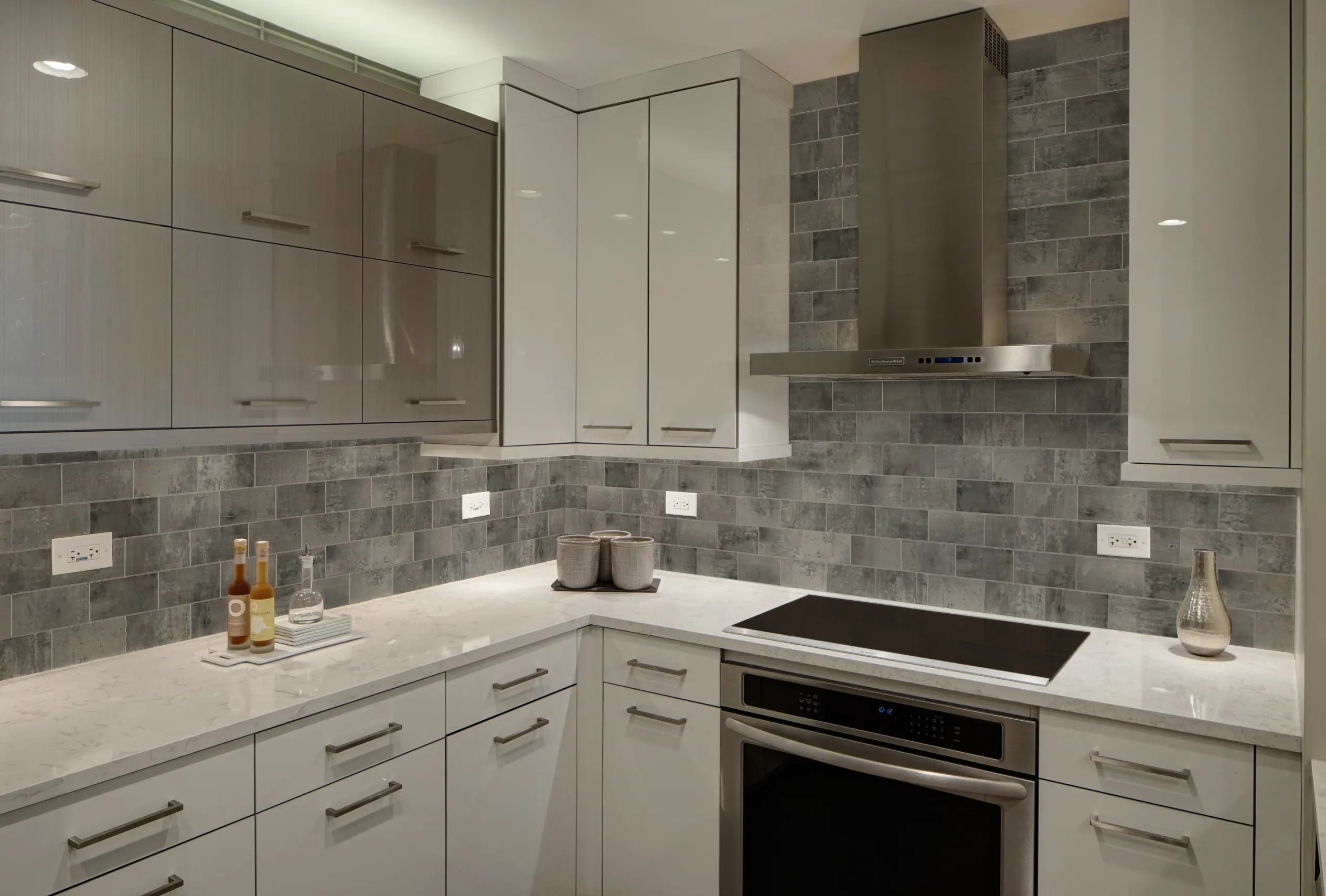 COLAMO Dark Gray Vinyl Concrete Look Peel and Stick Backsplash Industrial Subway Tiles