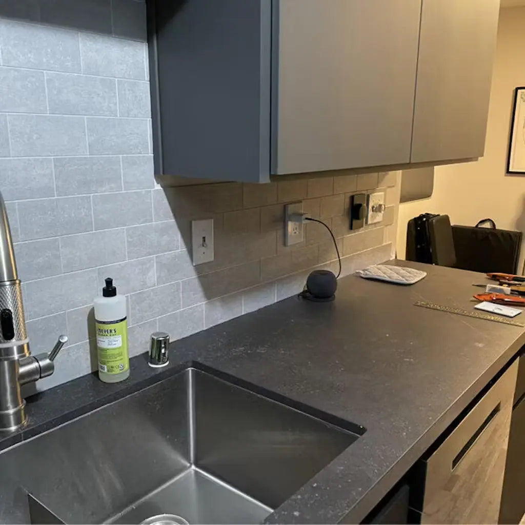 COLAMO Silver White Peel and Stick Subway Tiles Vinyl Backsplash