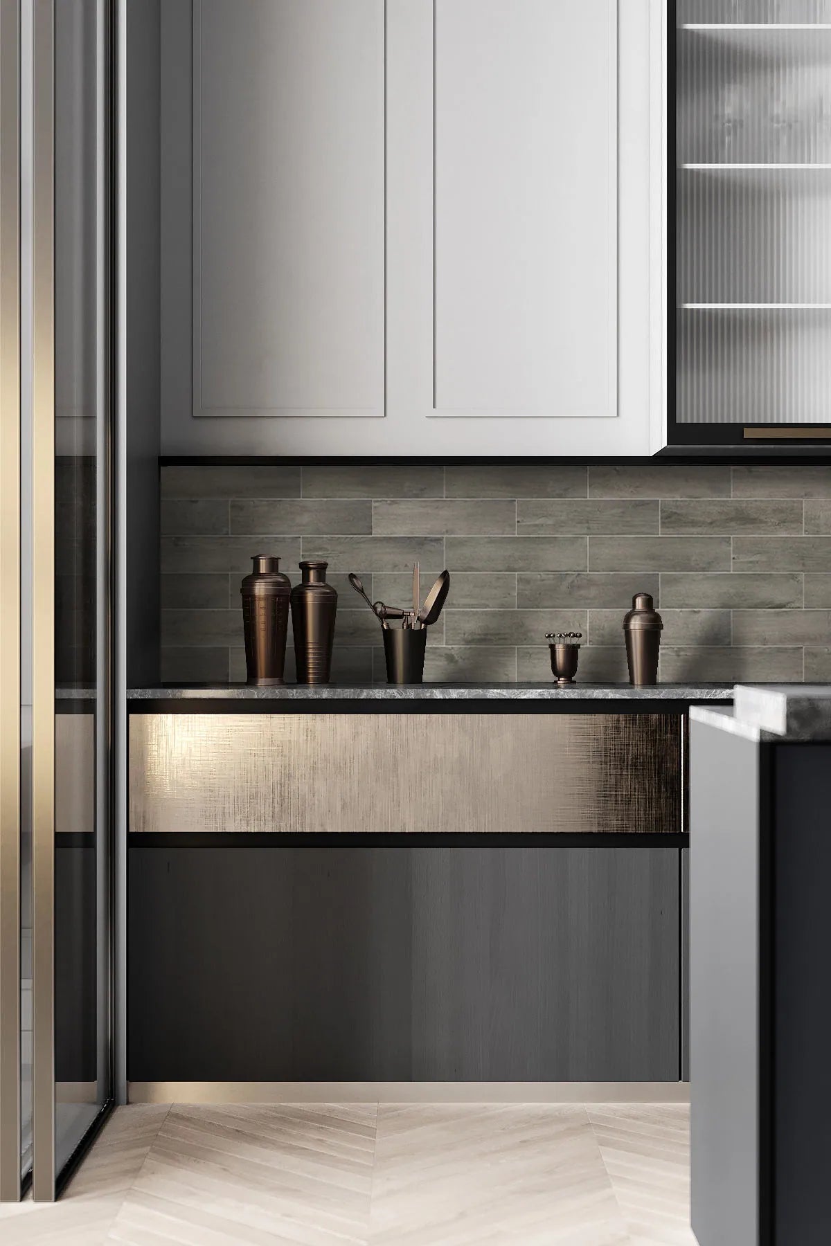 COLAMO Weathered Gray Oak Athens Wood Look Tiles Waterproof Thick Rigid Peel and Stick Backsplashes