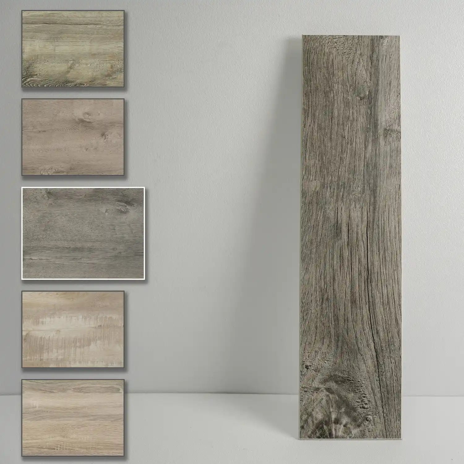 COLAMO Weathered Gray Oak Athens Wood Look Tiles Waterproof Thick Rigid Peel and Stick Backsplashes