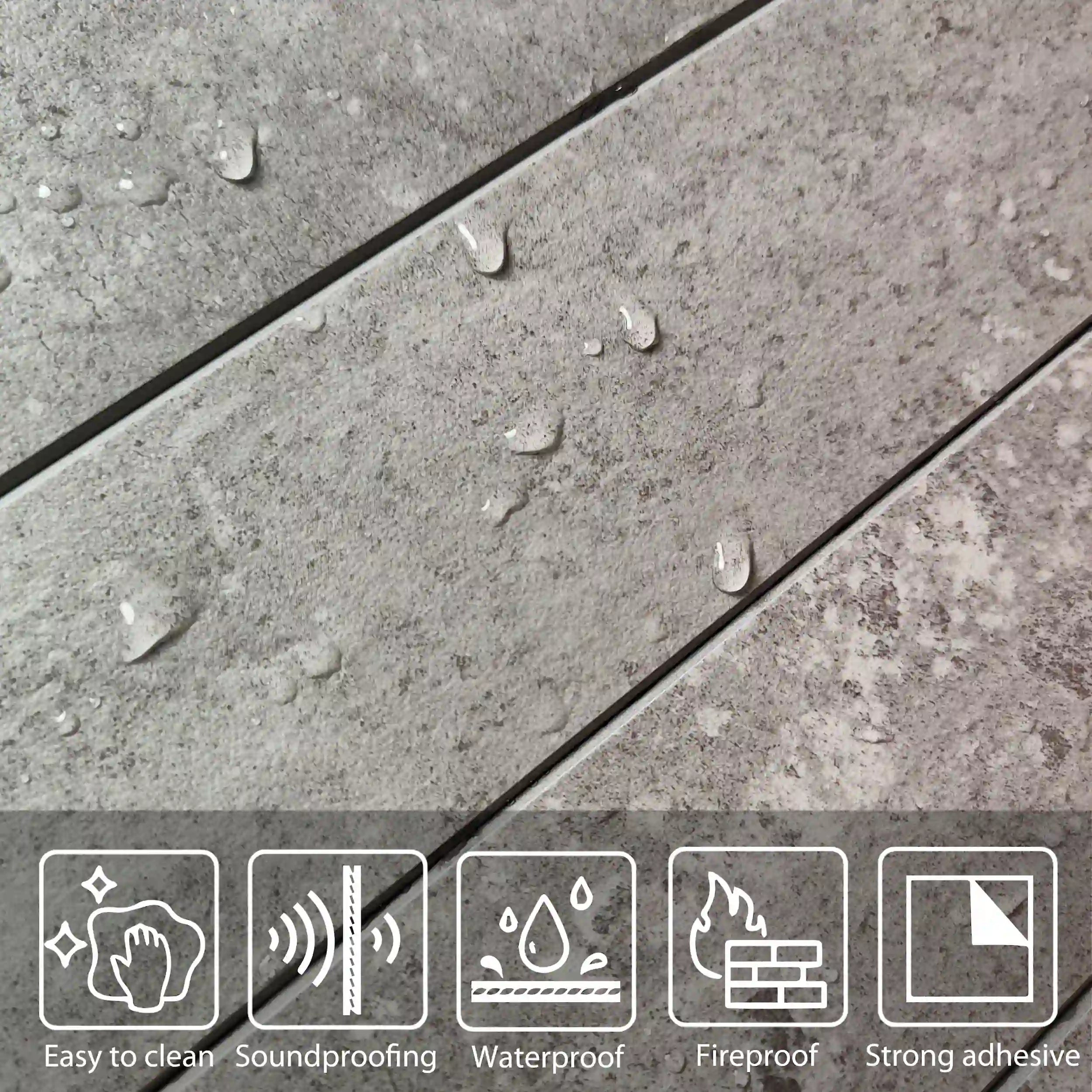 COLAMO - Protector contra salpicaduras alargado para azulejos tipo metro, color gris claro