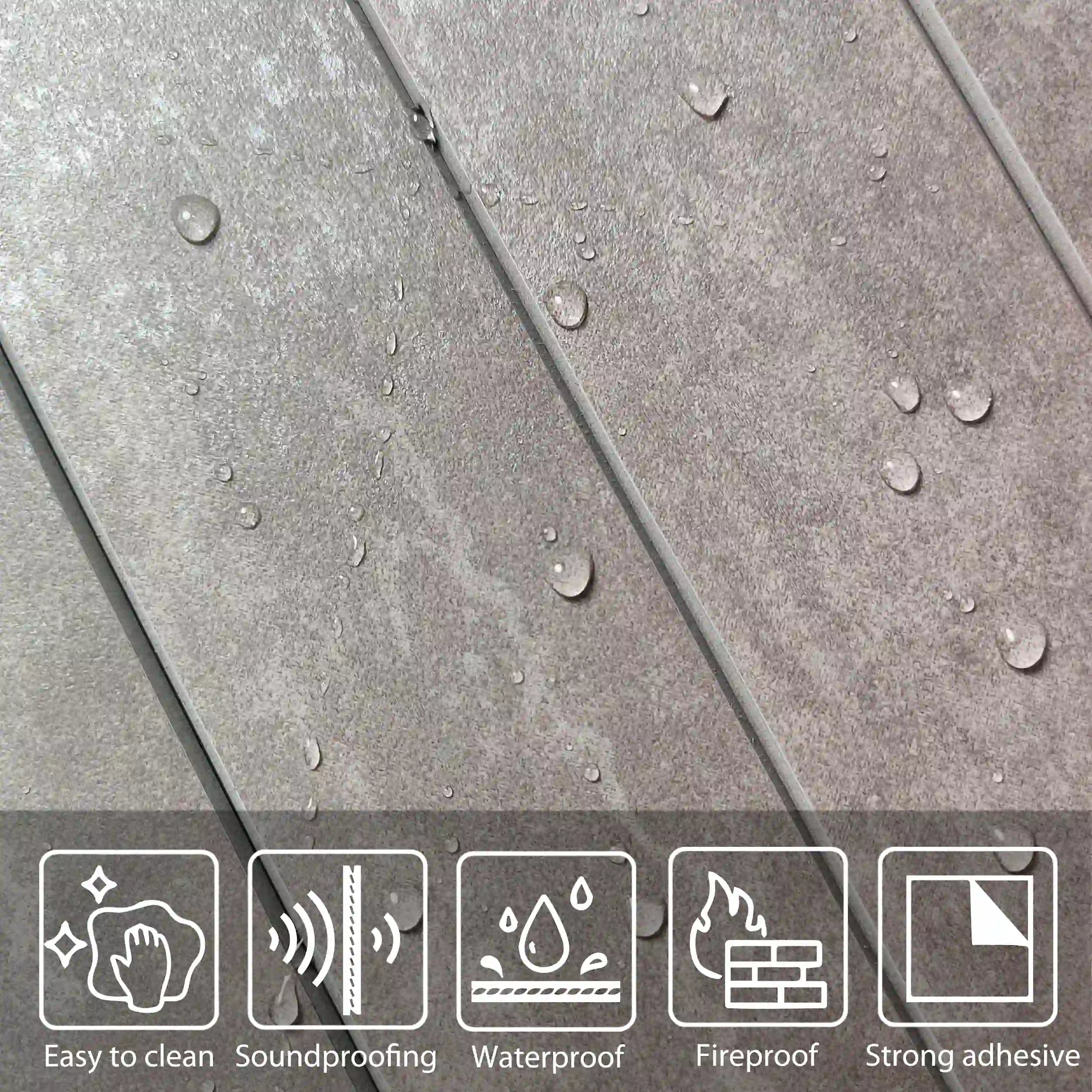 Crédence autocollante en carreaux de métro allongés COLAMO, gris argenté