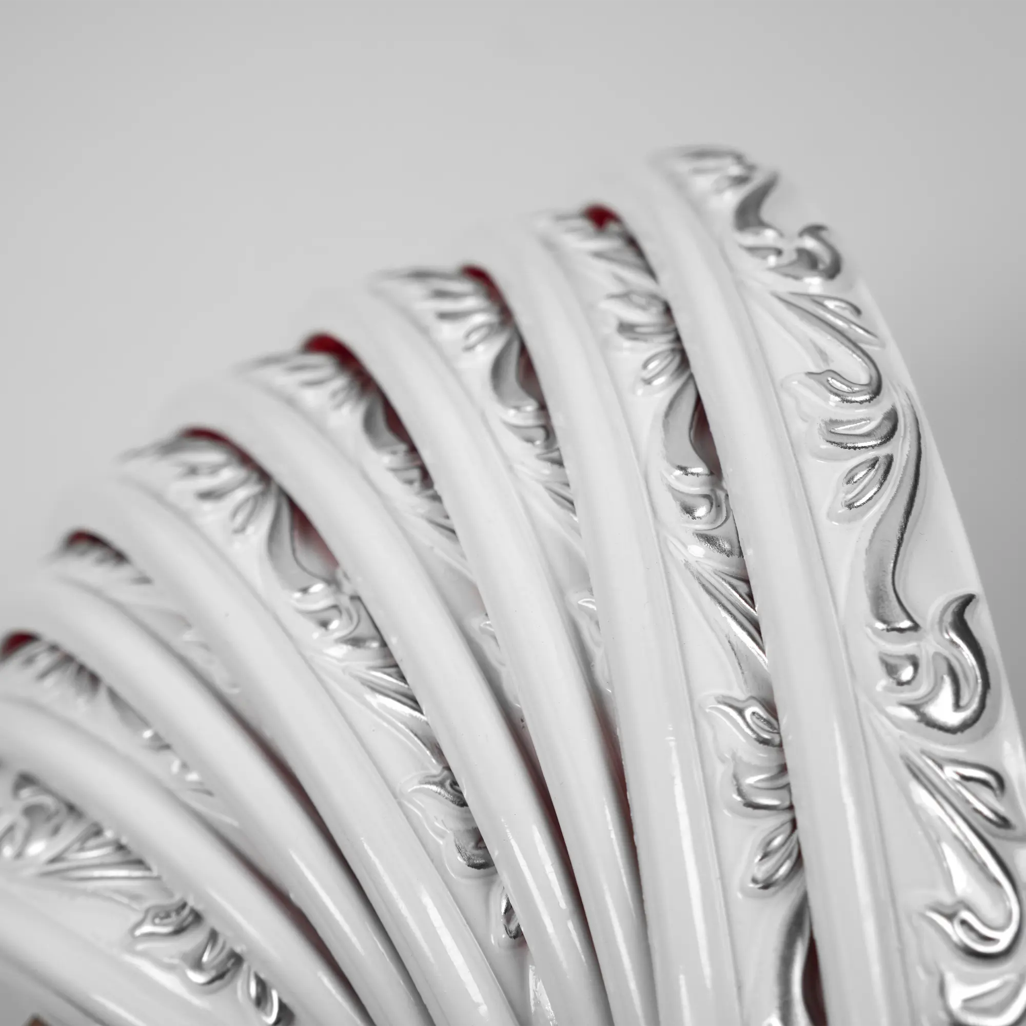 COLAMO Chromed Crown White Molding Trim Adhesive Peel and Stick Baseboard Trim Tile Edge Trim