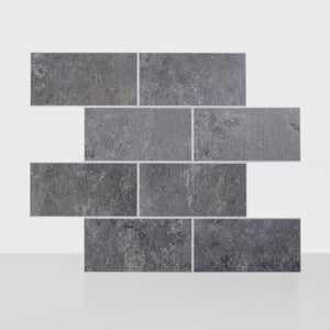 rustic charcoal slate subway peel and stick tile 12x12