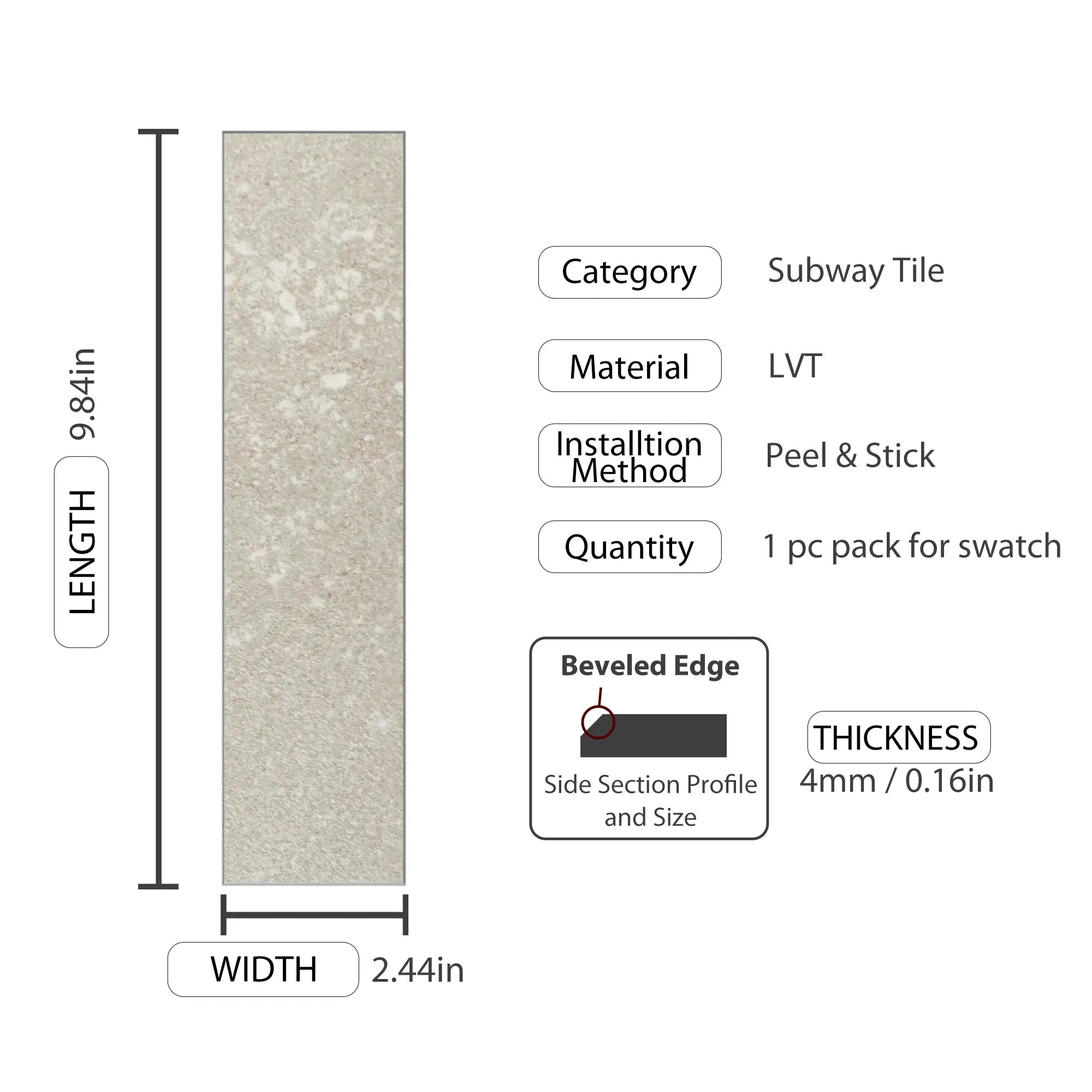 COLAMO Elongated Subway Tiles Peel & Stick Backsplash, Limestone Beige