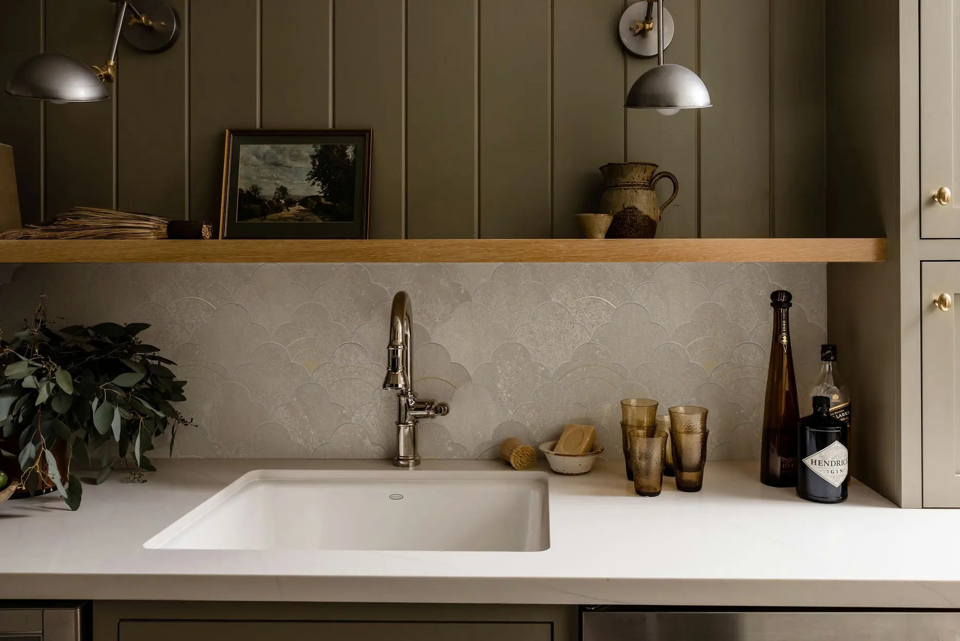 Cloud Yarn Mosaic Peel and Stick Tiles Backsplash, Luna Gold