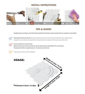 Colamo-peel and stick tile-backsplash-self adhesive tile-self adhesive backsplash-Cloud Yarn Decorative Mosaic Self Adhesive Tiles & Backsplashes, Alps Silver