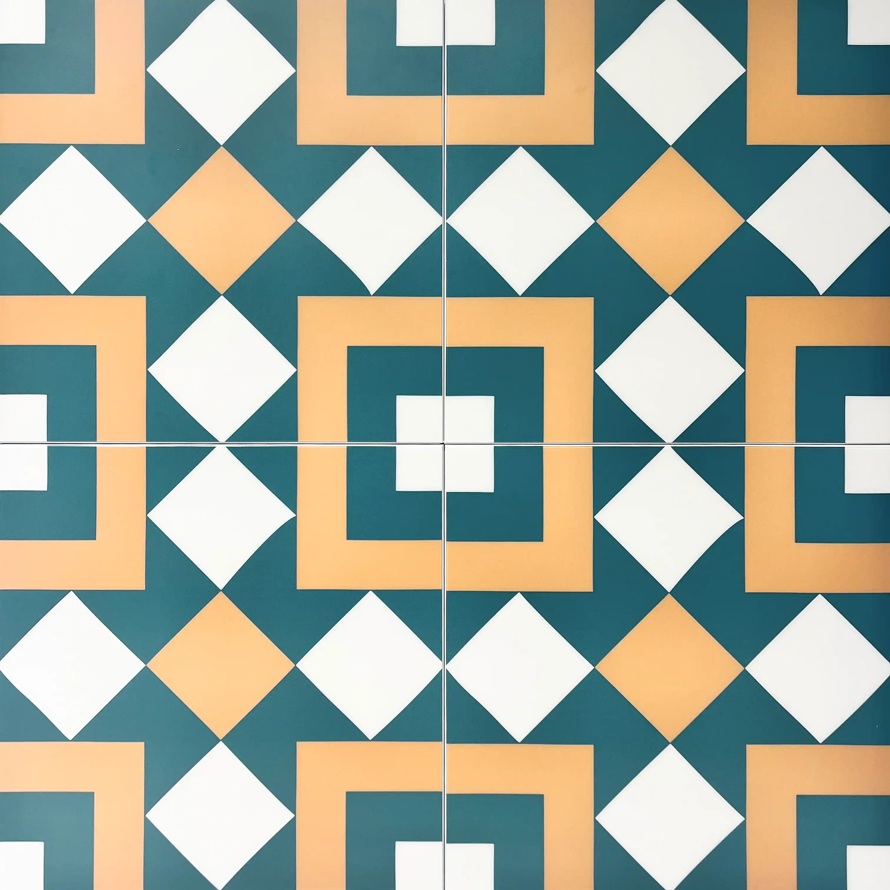 COLAMO Matte Green Orange Mix  Self Adhesive Graphic Tile Decals Peel and Stick Backsplash