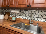 COLAMO Peel and Stick Rigid Thick Graphic Patterned Tile for Wall Self Adhesive White and Black Backsplash for Kitchen