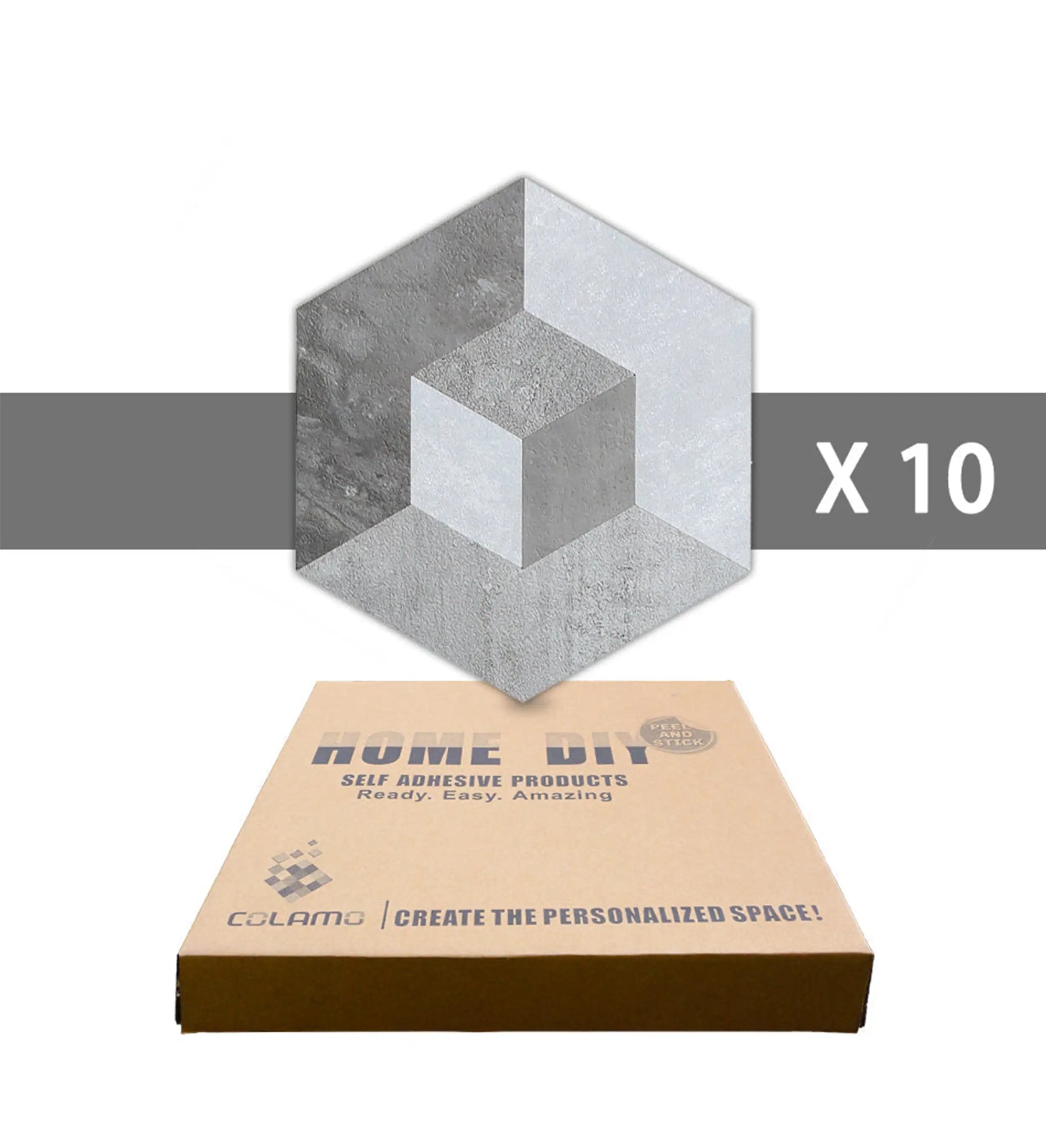 Illusion Peel and Stick Backsplashes Hexagon Tiles, Moon Cloud