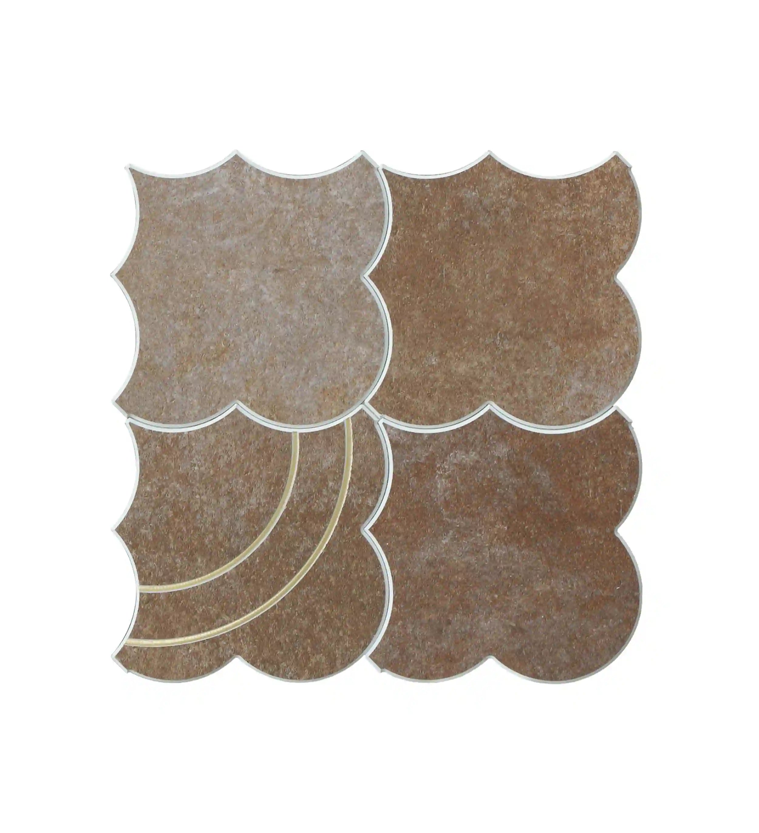 Cloud Yarn Mosaic Peel and Stick Tiles Backsplash, Venus Bronze