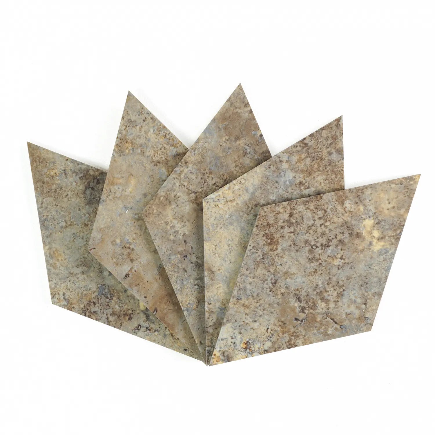 COLAMO Gold Travertine Diamond Tile Peel and Stick Backsplash & Accent Wall Tile