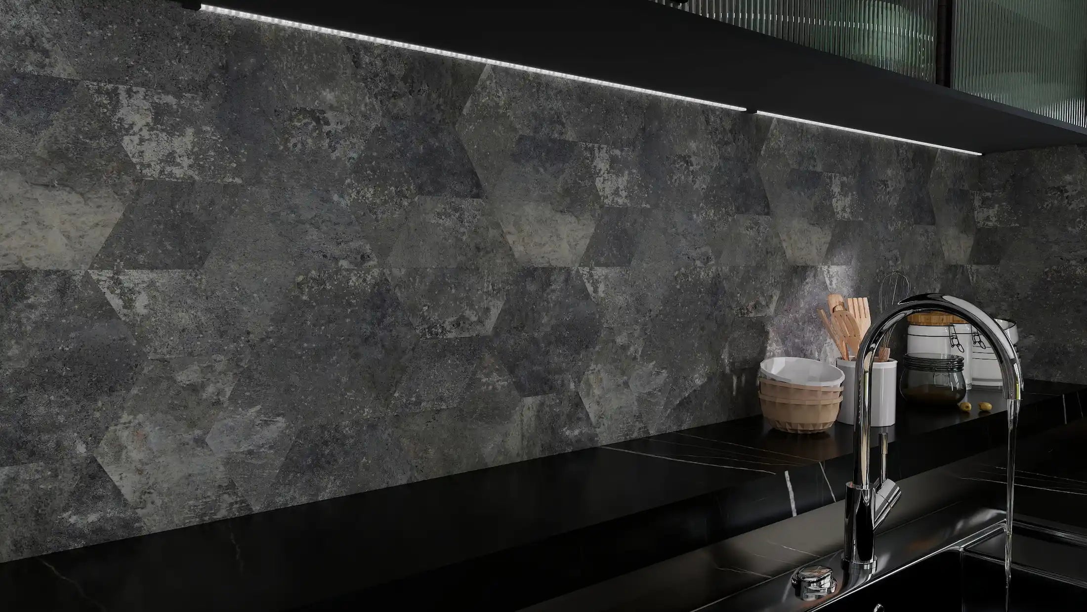 COLAMO Industrial Concrete Diamond Tile Peel and Stick Backsplash & Accent Wall Tile