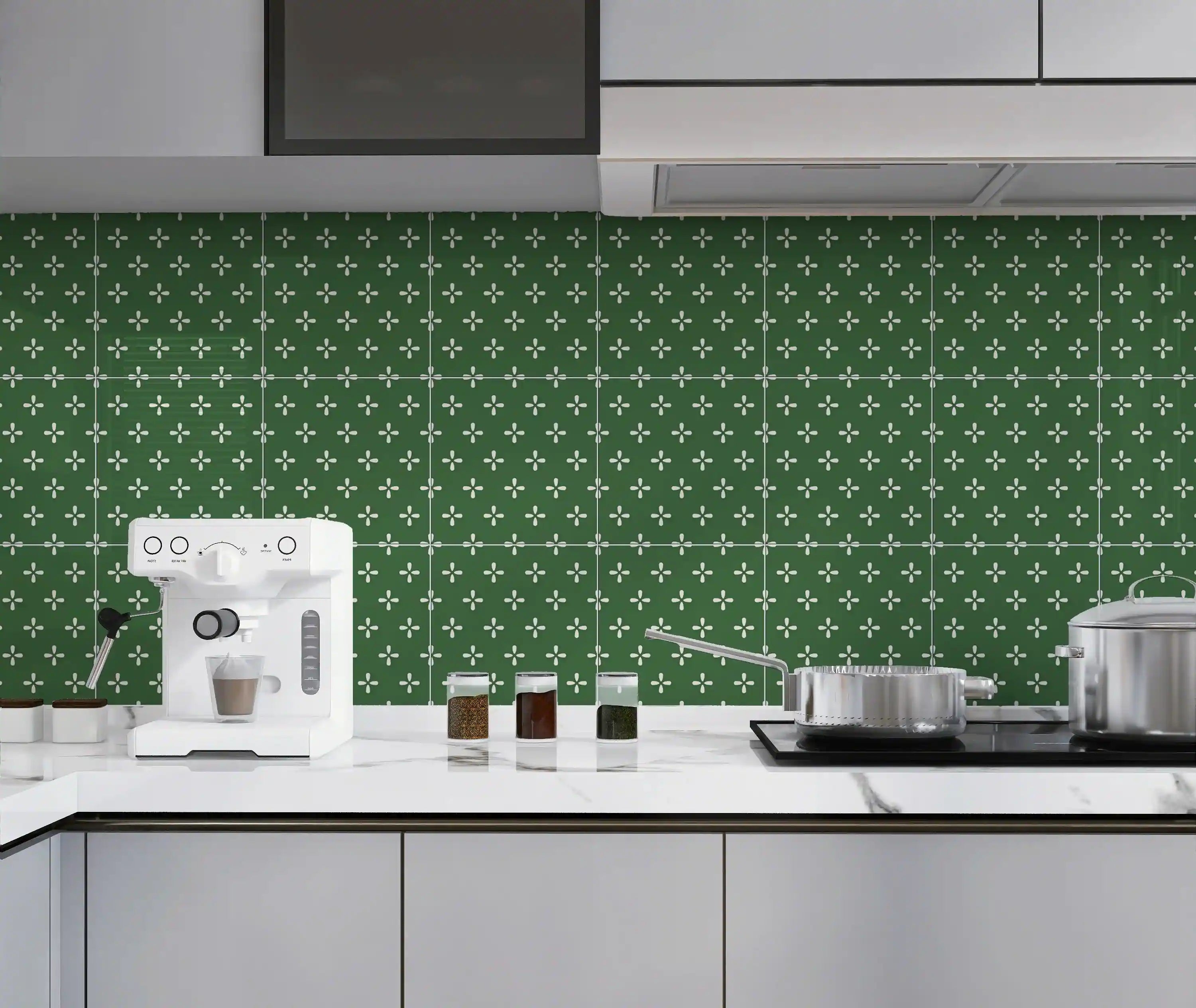Crédence autocollante à motif de pois verts brillants COLAMO