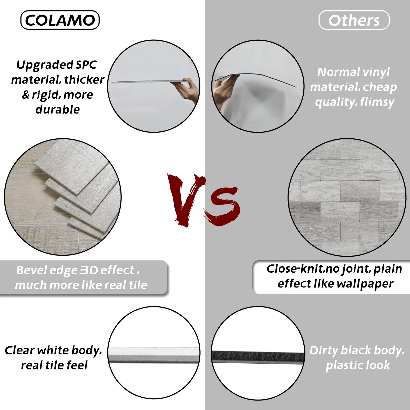 Carreaux COLAMO Burlywood effet bois patiné, imperméables, effet grange récupérée, à décoller et à coller 