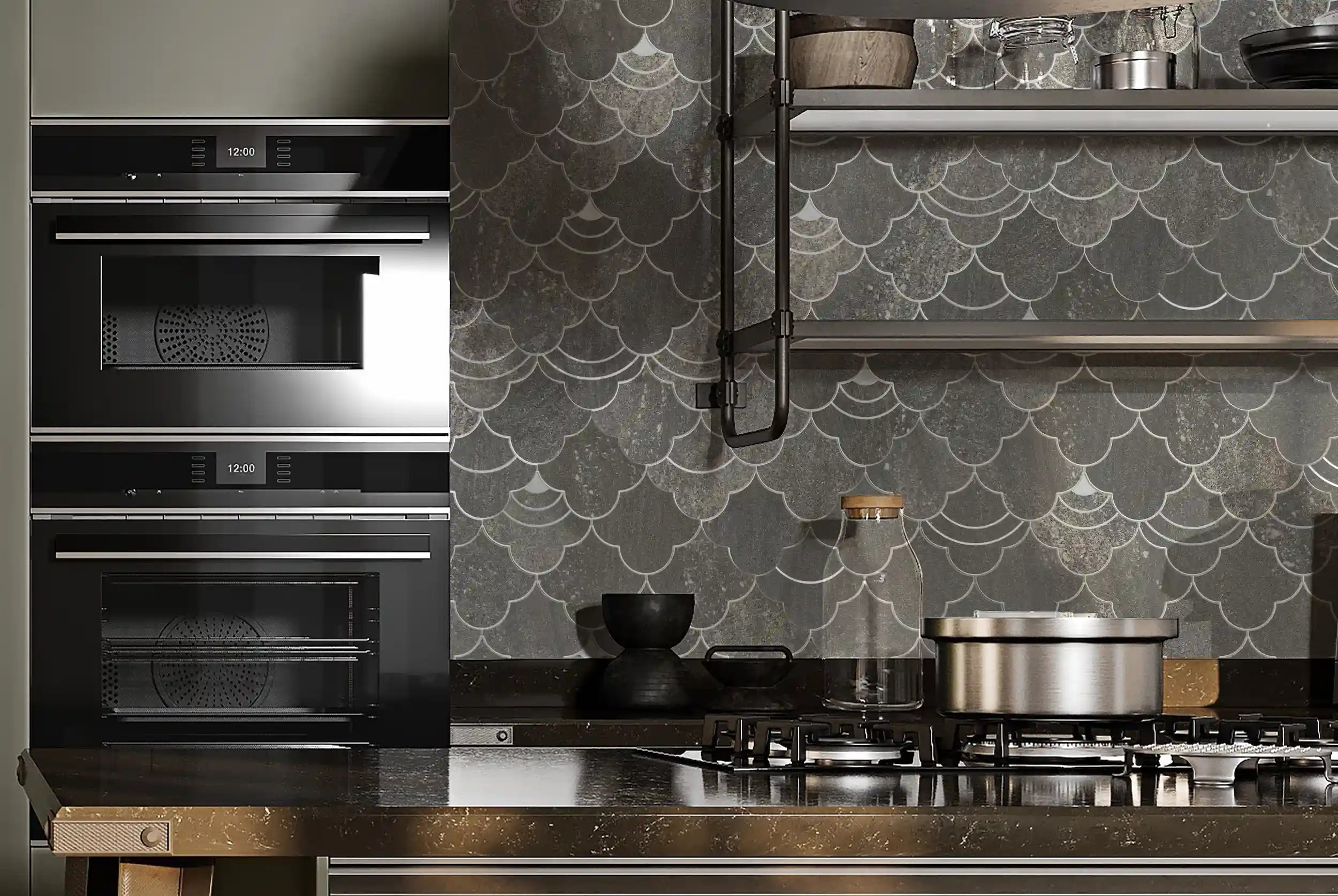 Cloud Yarn Mosaic Peel and Stick Tiles Backsplash, Galaxy Silver