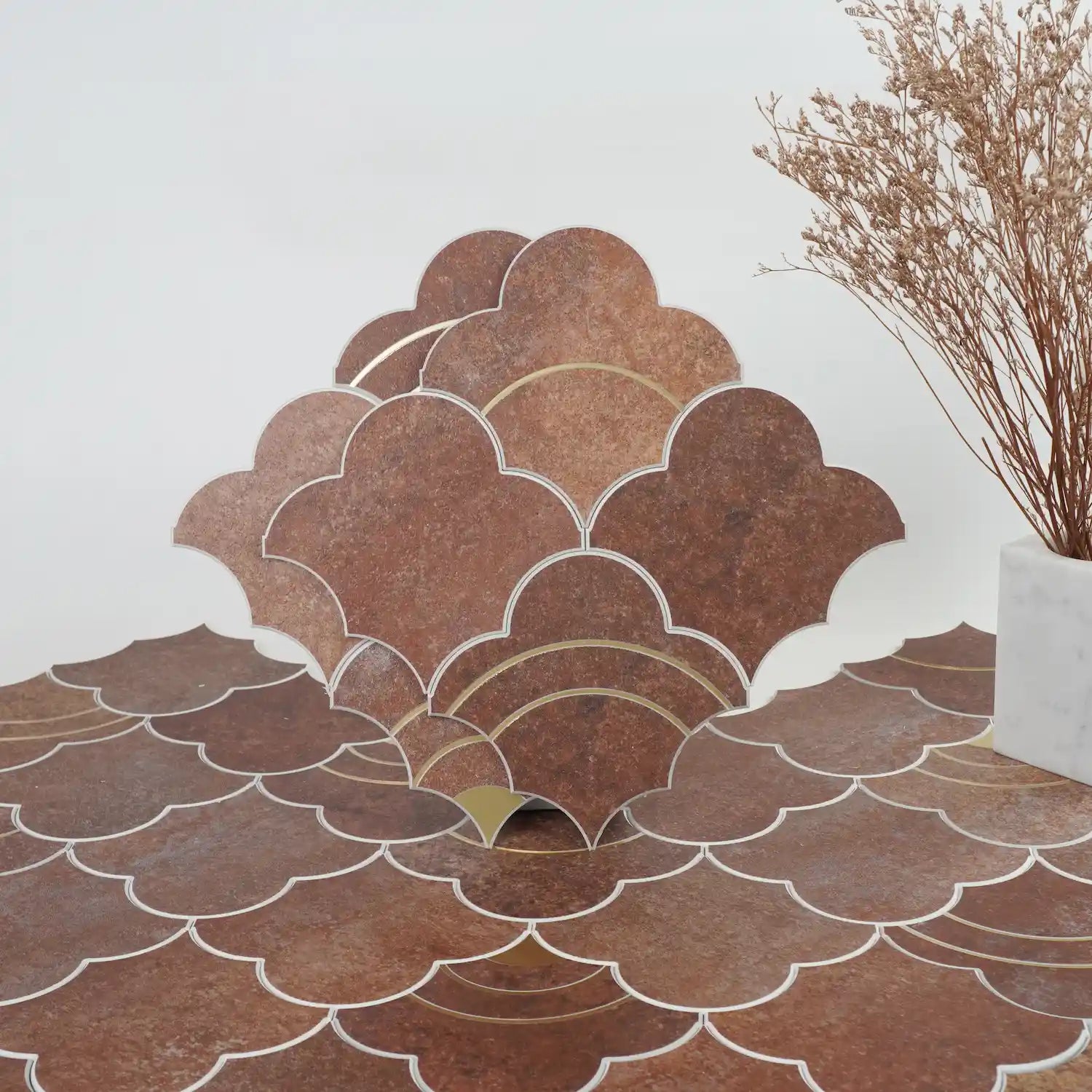 Cloud Yarn Mosaic Peel and Stick Tiles Backsplash, Venus Bronze