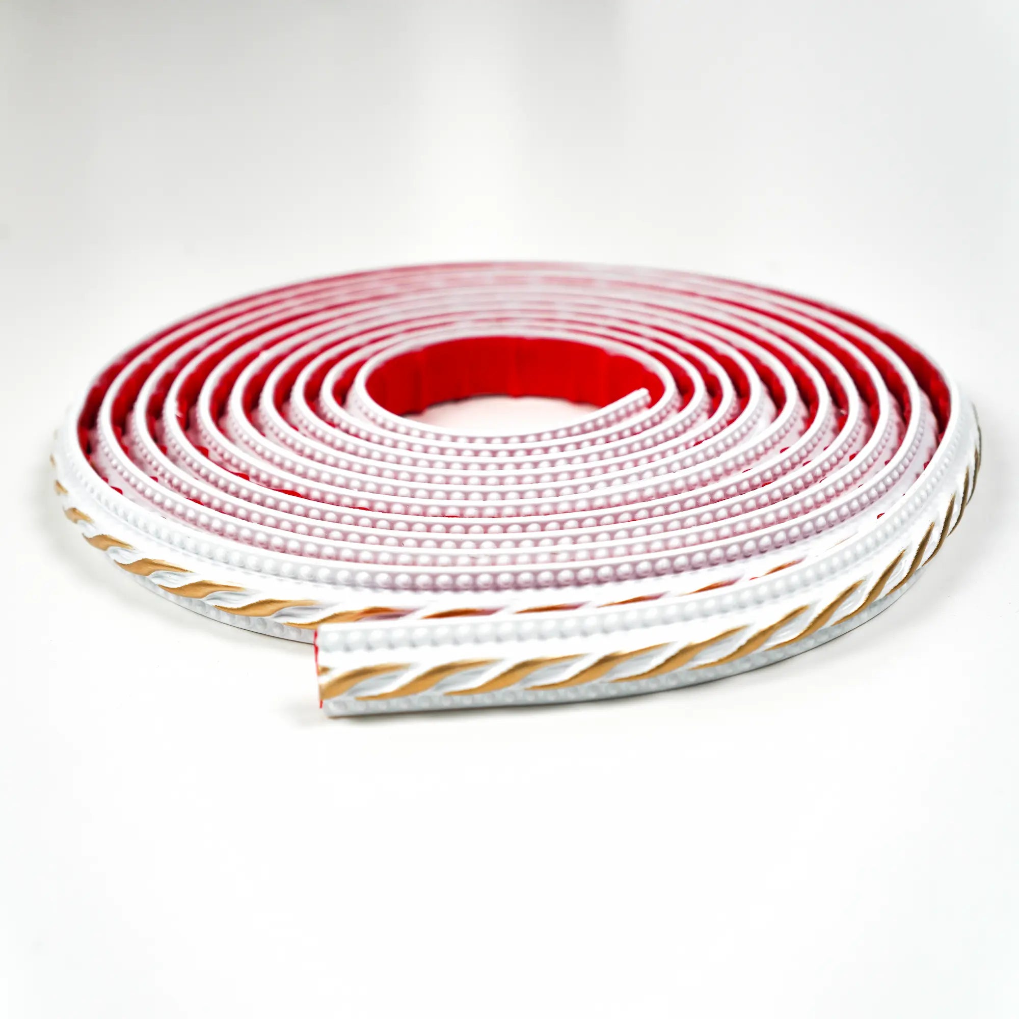 COLAMO Gilded White Molding Trim Adhesive Peel and Stick Baseboard Trim Tile Edge Trim