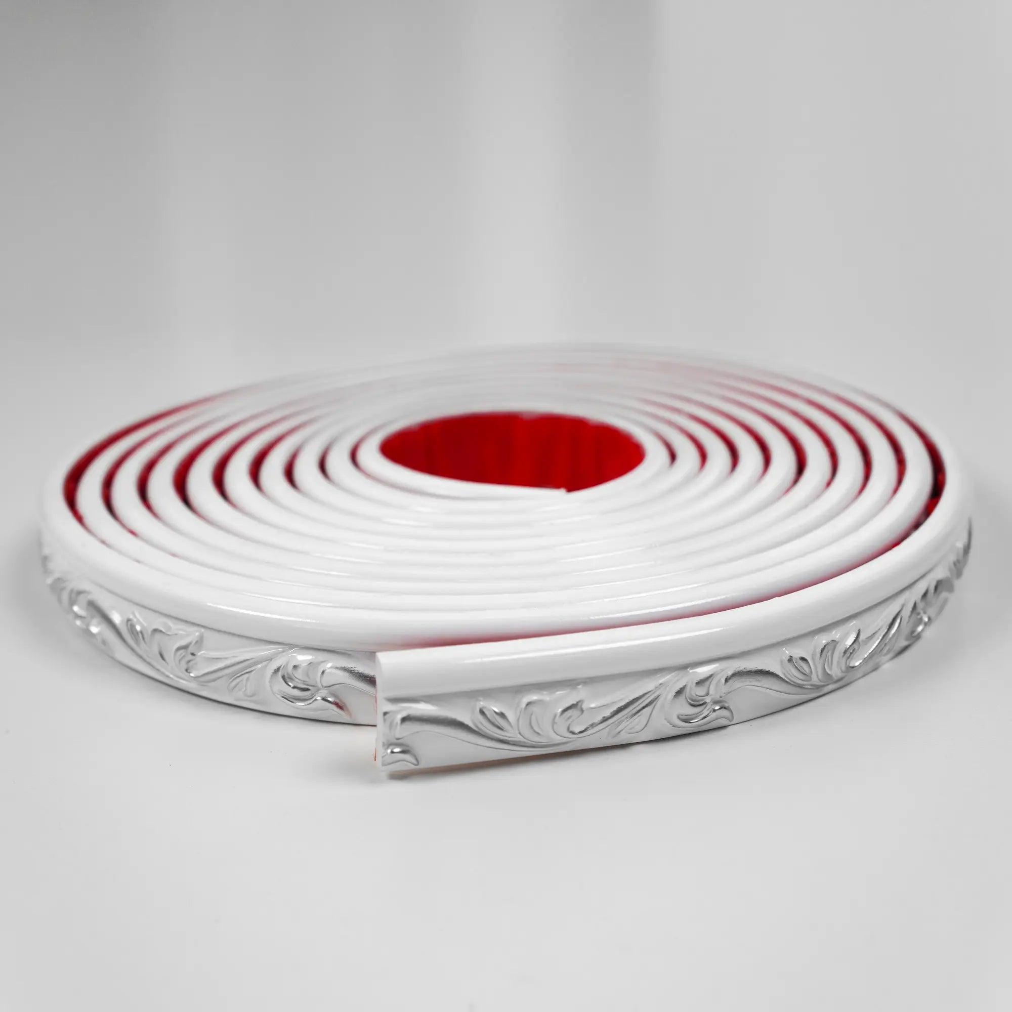 COLAMO Chromed Crown White Molding Trim Adhesive Peel and Stick Baseboard Trim Tile Edge Trim